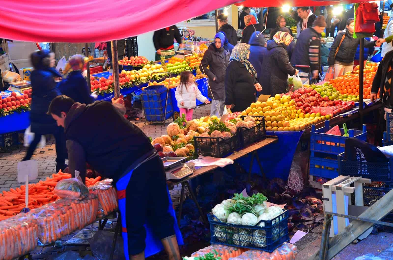 Street market in Muradiye, Bursa, Turkey