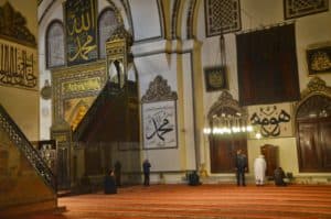 Prayer hall of the Grand Mosque in Bursa, Turkey