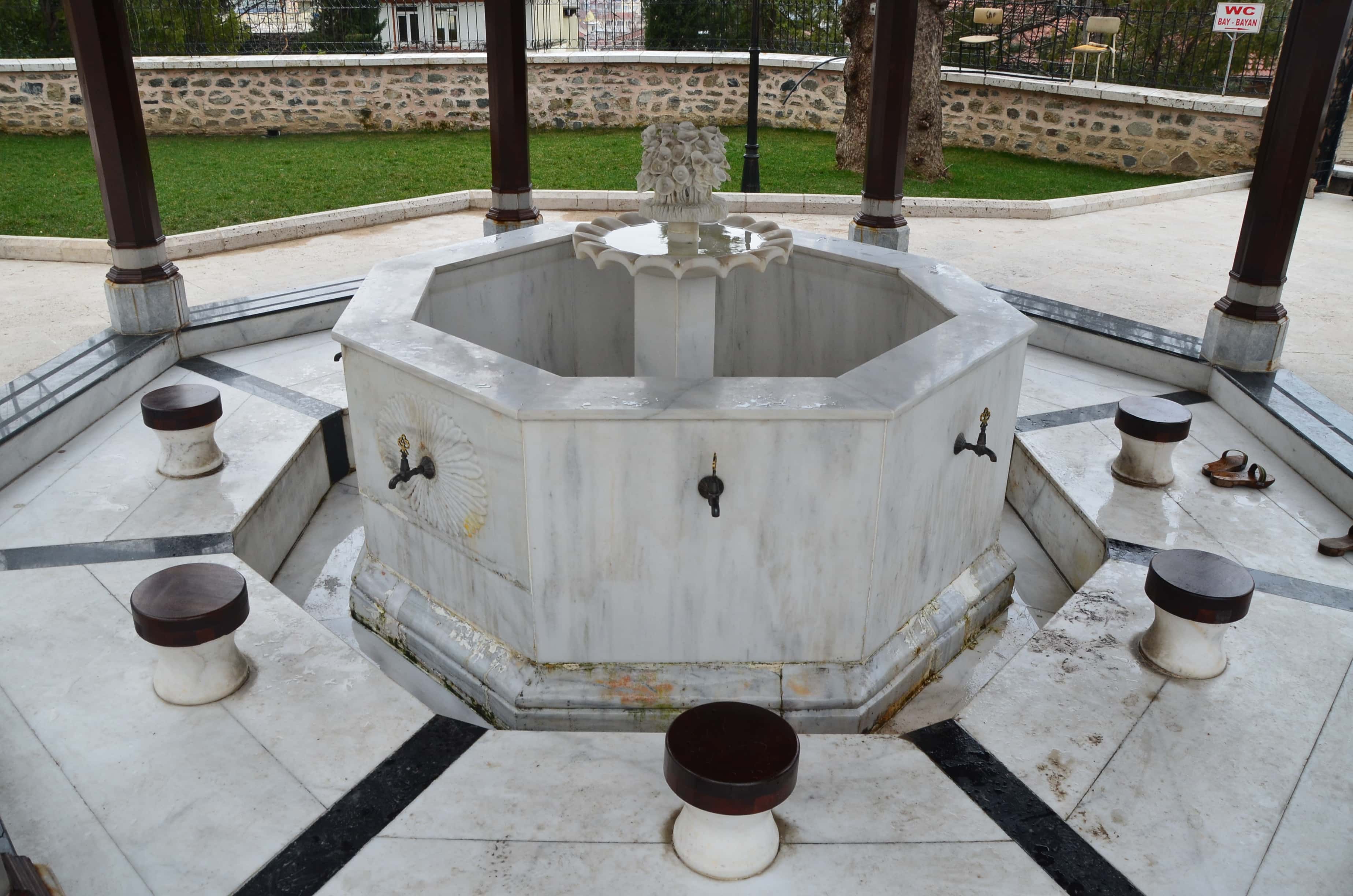 Ablutions fountain at the Green Mosque in Bursa, Turkey