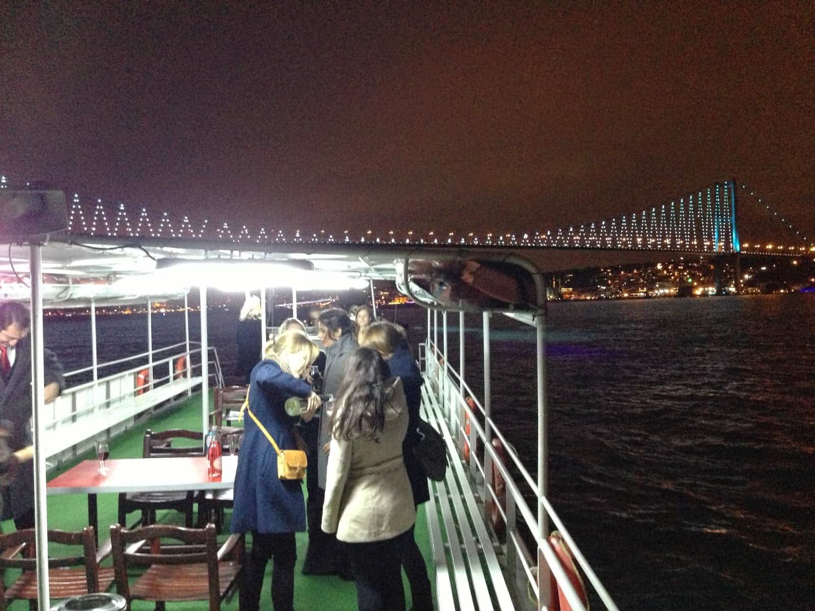 The boat on New Year's Eve in Istanbul, Turkey