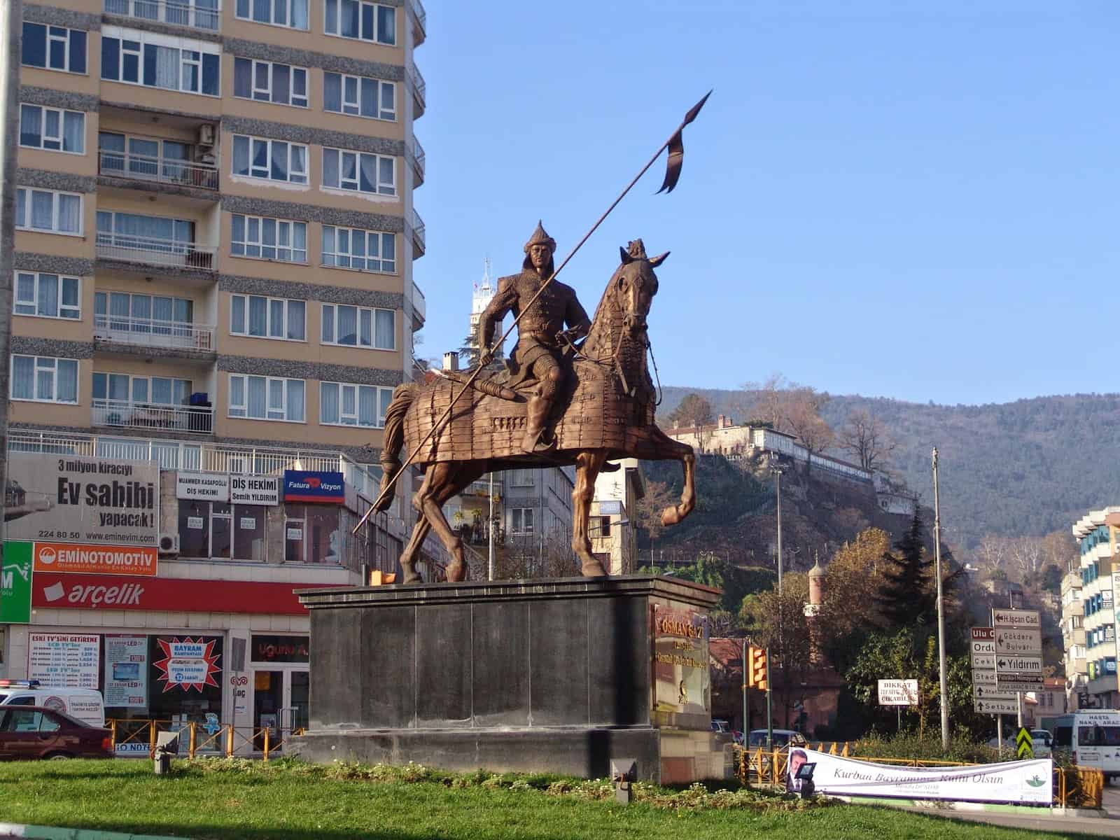 Osman I monument in Bursa, Turkey
