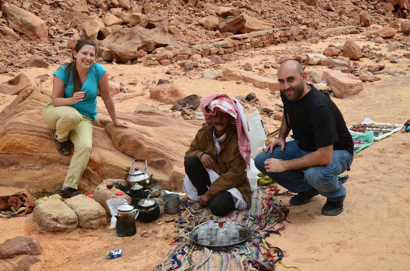 Bedouin tea at the Fake Colored Canyon in Sinai, Egypt