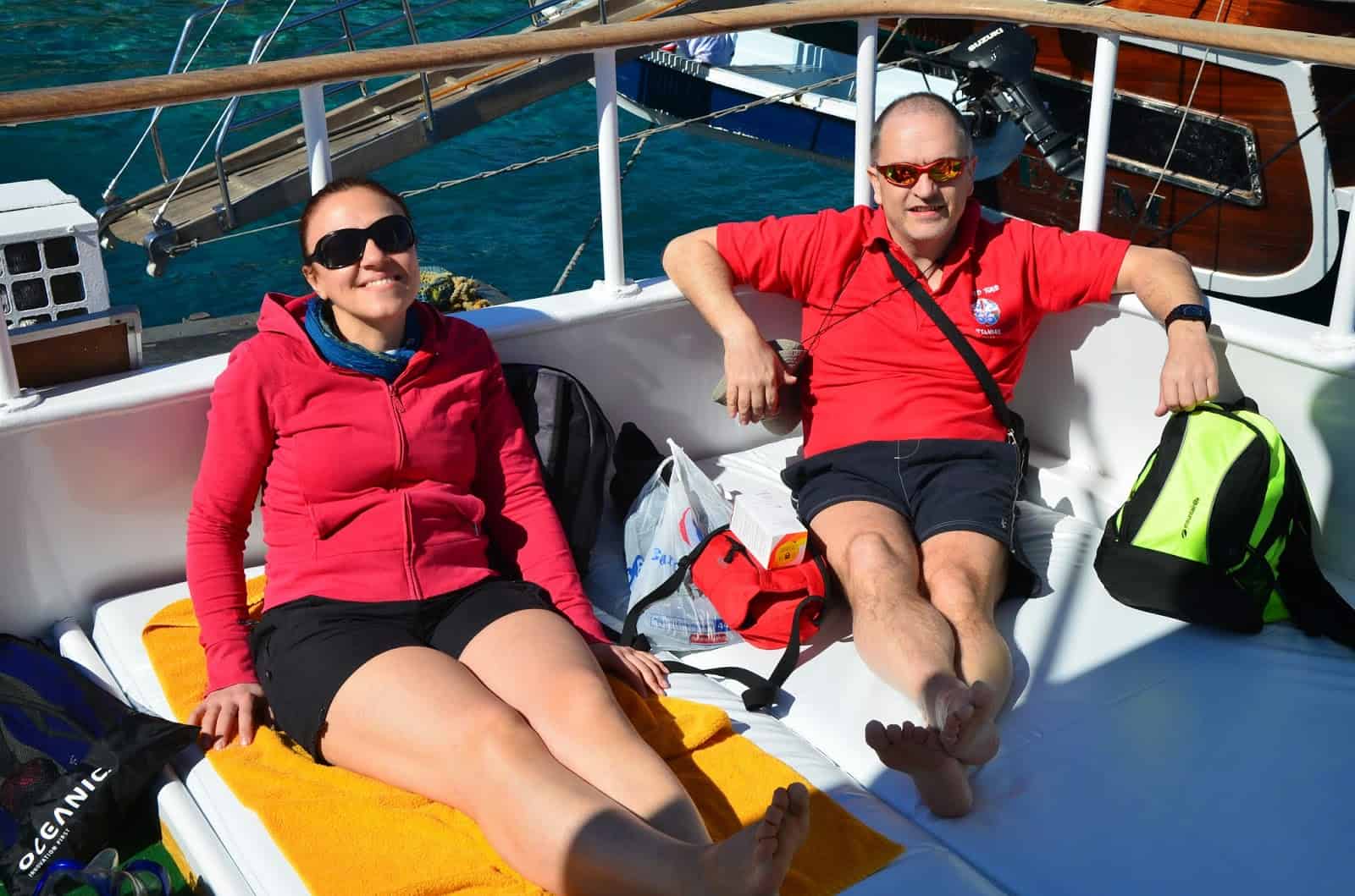 Gönül and Martin enjoying some time in the sun in the Red Sea, Egypt
