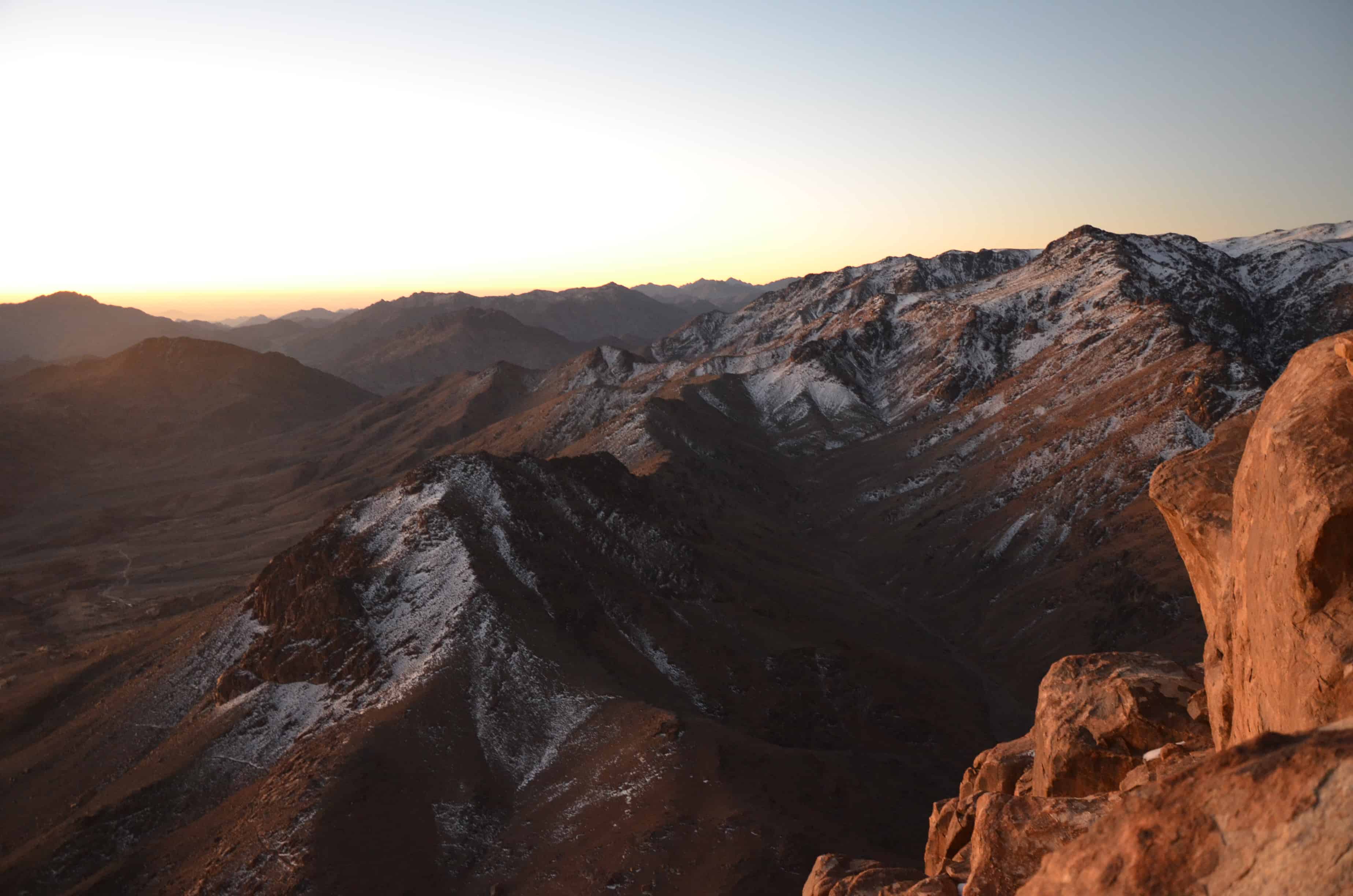 Changing colors of the mountains at Mount Sinai, Egypt