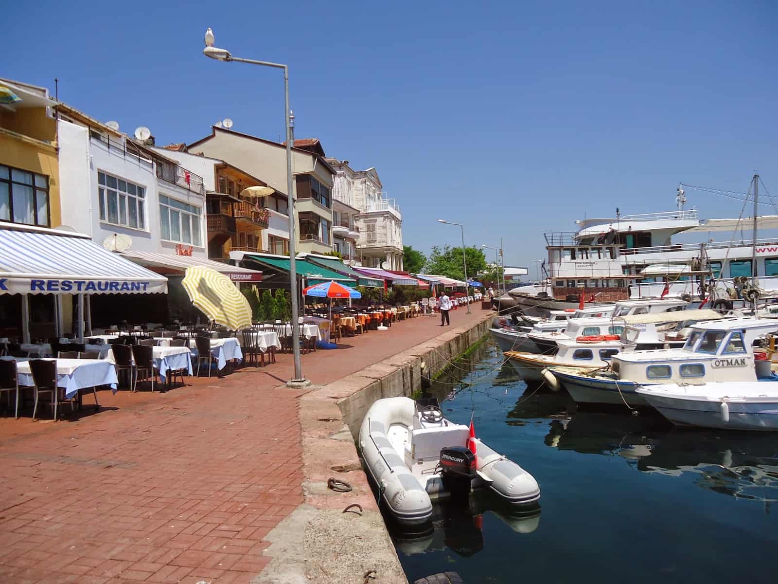 Fish restaurants on Burgazada, Princes' Islands, Istanbul, Turkey