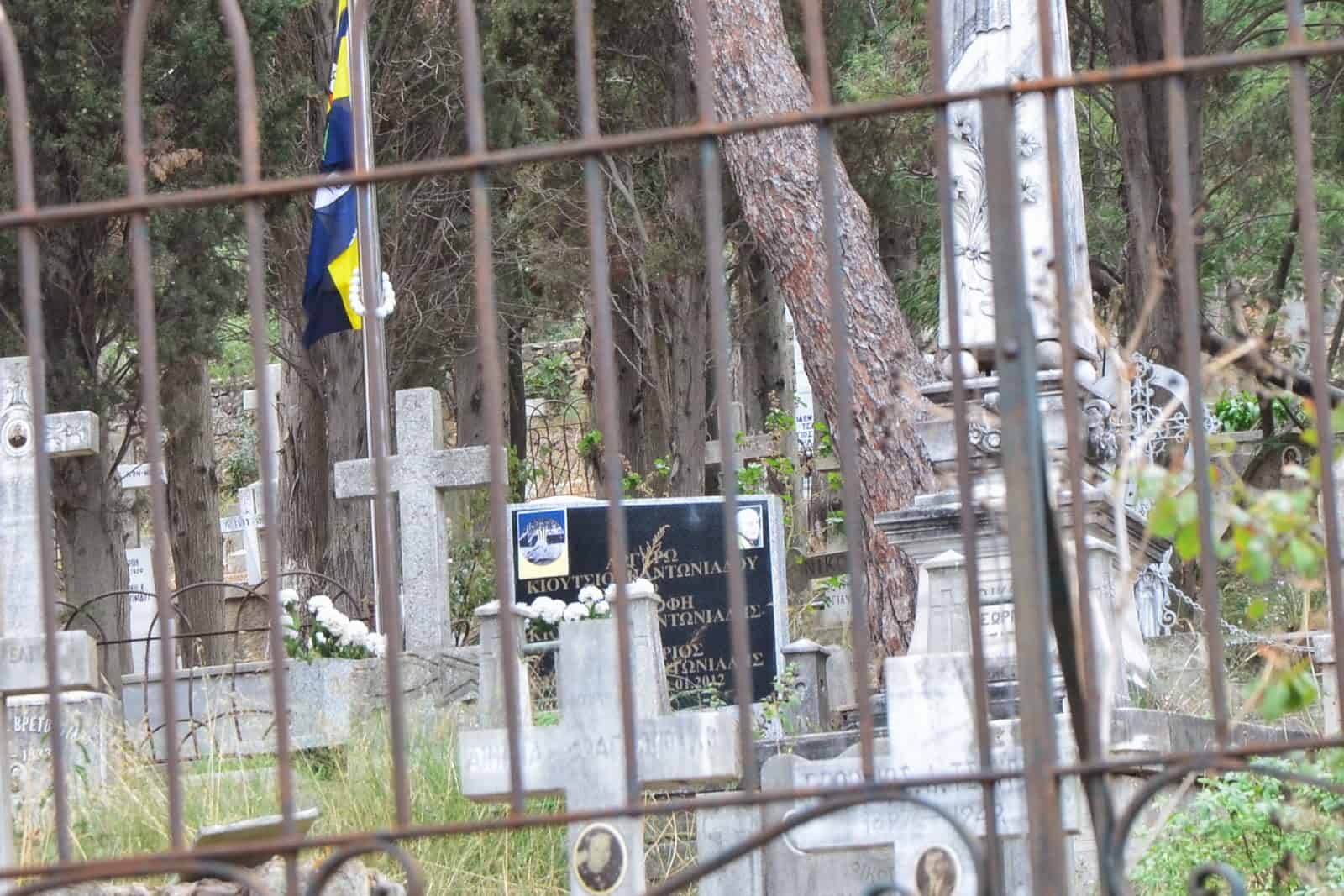Grave of Lefter Küçükandonyadis at the Greek cemetery on Büyükada, Istanbul, Turkey