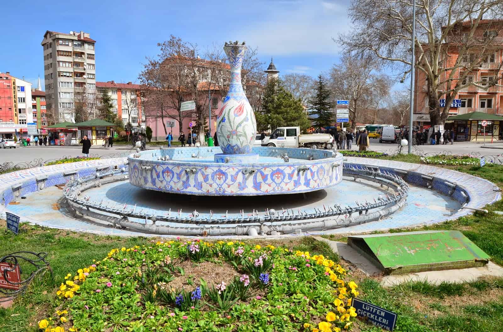 Kütahya pottery fountain in Kütahya, Turkey