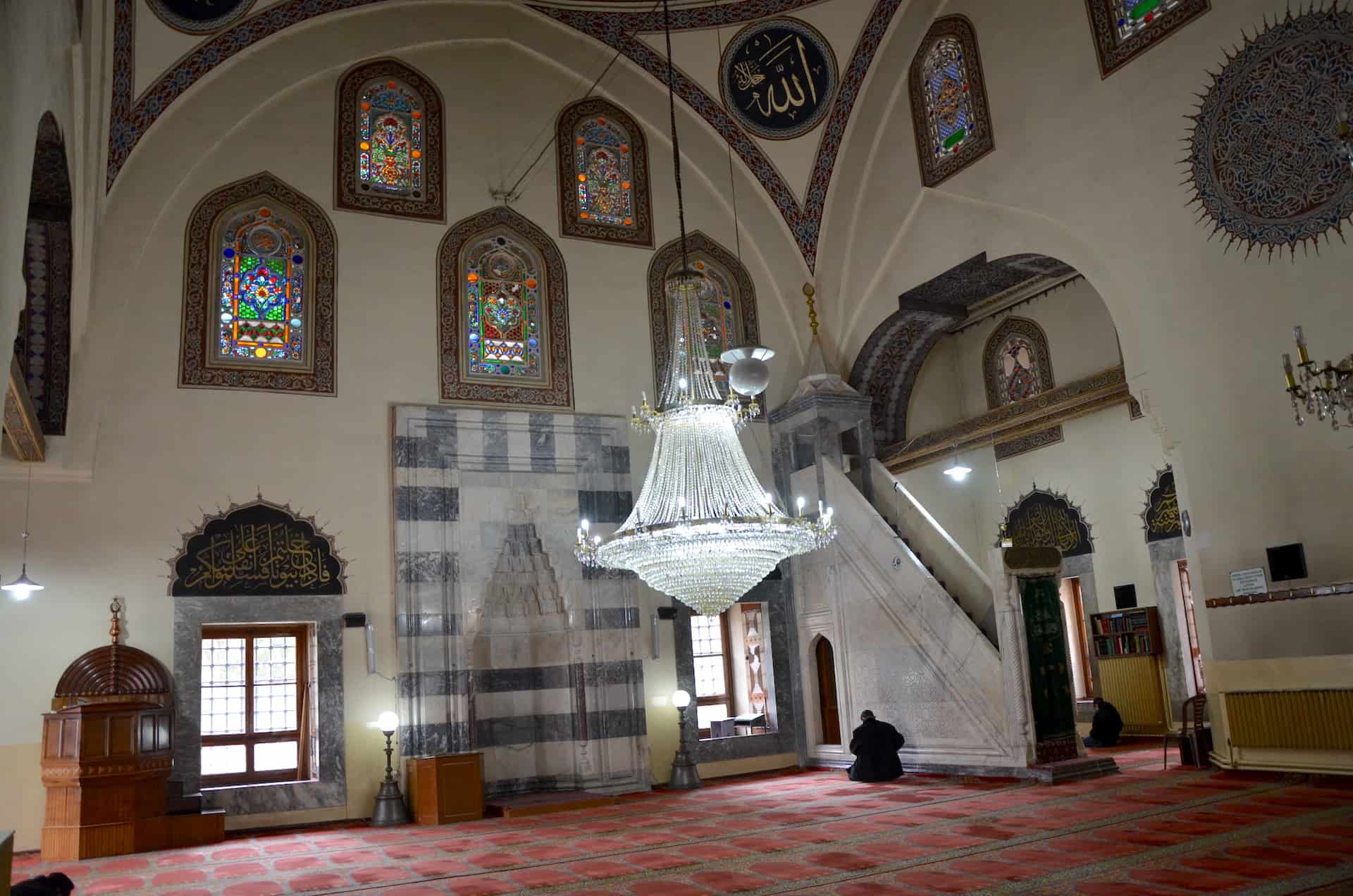 Prayer hall of the Imaret Mosque in Afyon, Turkey