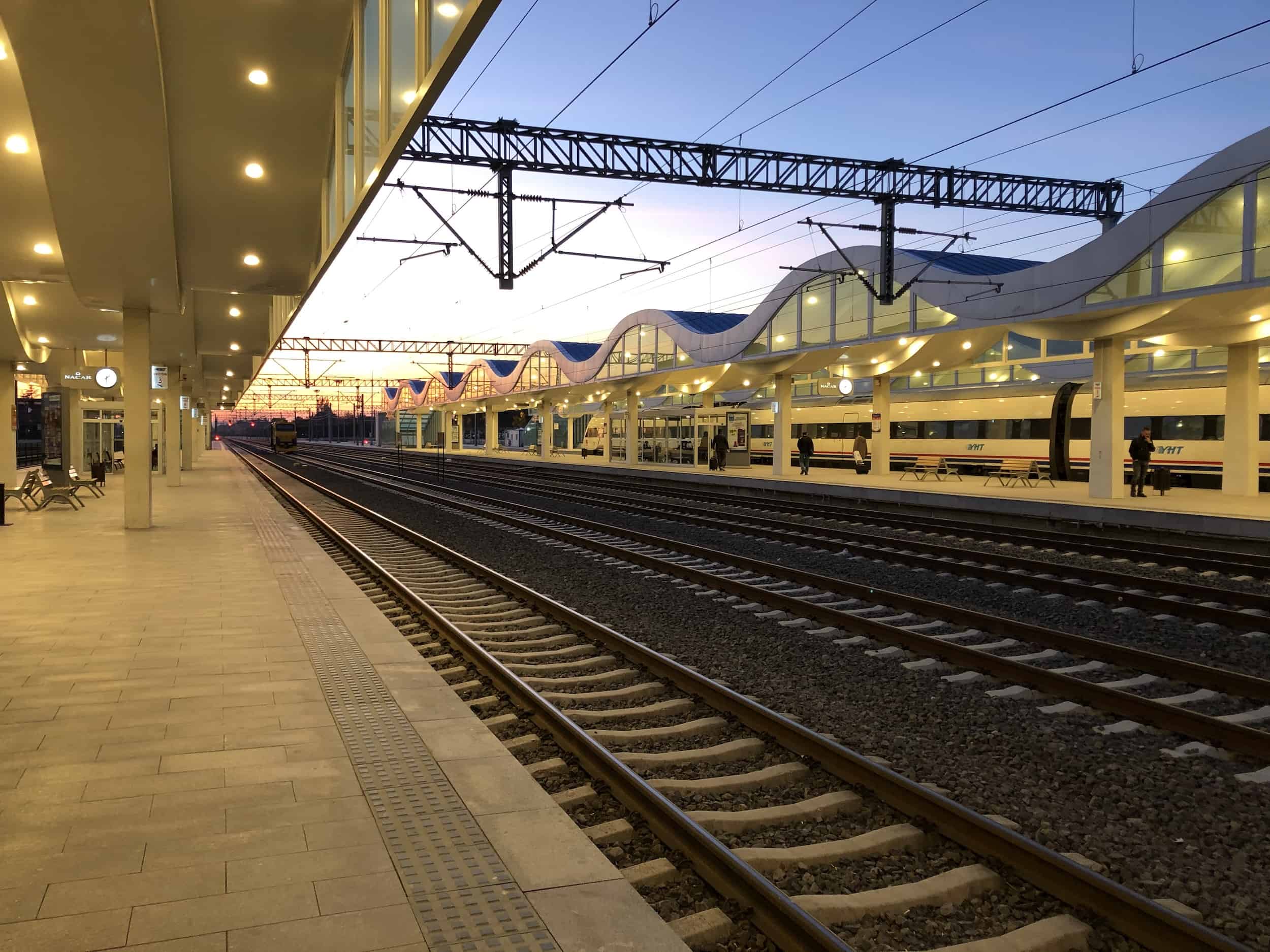 Platform at the Eskişehir Railway Station in Eskişehir, Turkey