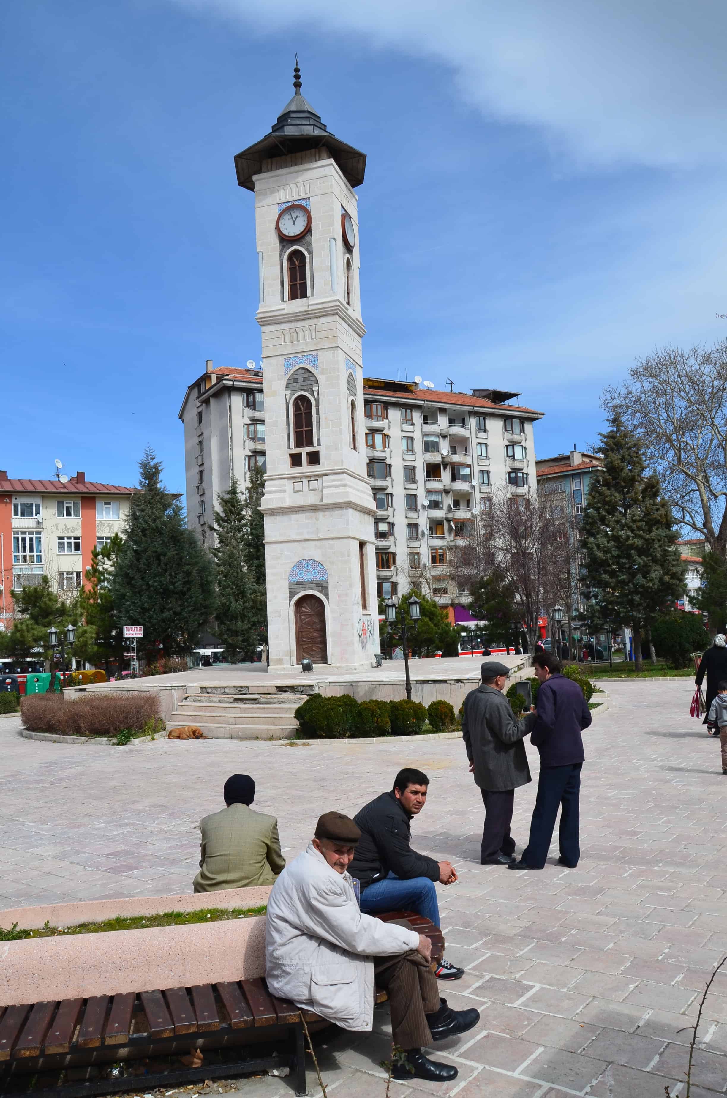 Clock tower in Azerbaijan Park in Kütahya, Turkey