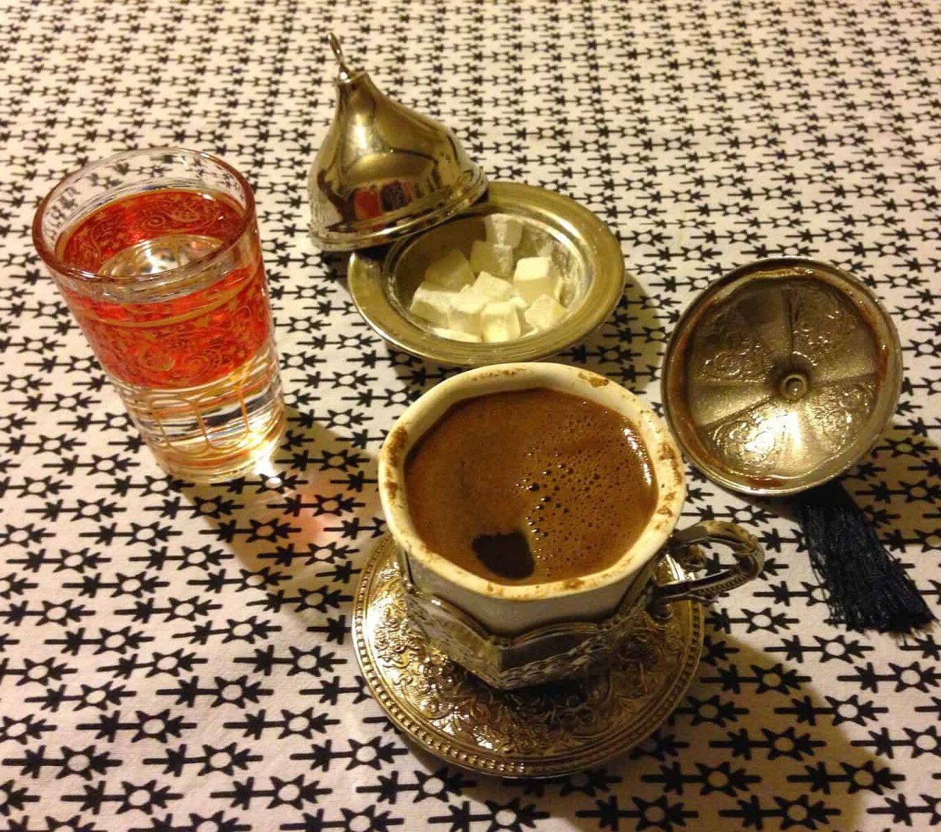 Turkish coffee at Kasr-ı Nur in Odunpazarı, Eskişehir, Turkey