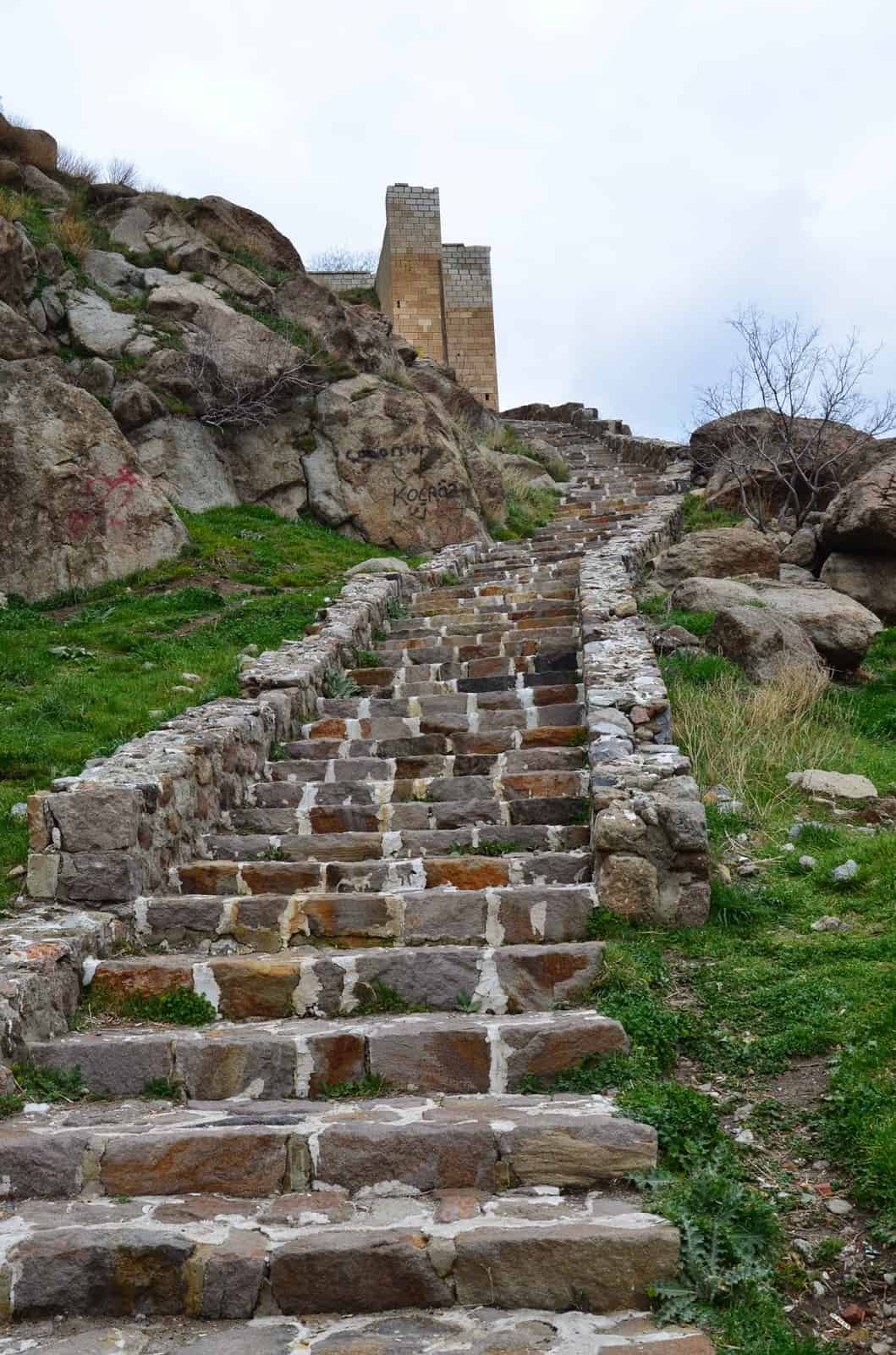 The steps up to Afyon Kalesi in Afyon, Turkey