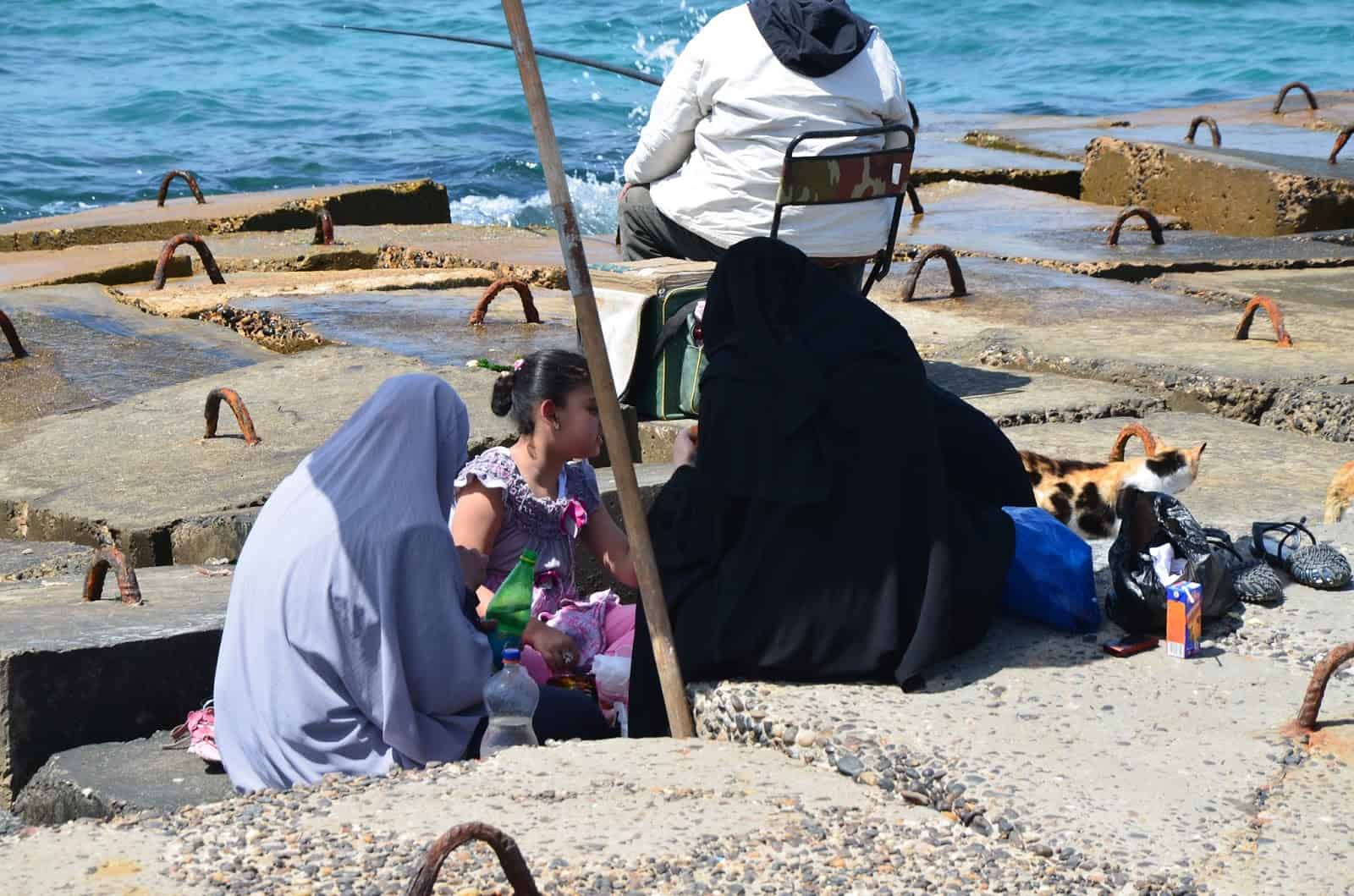 Picnic by the sea in Alexandria, Egypt