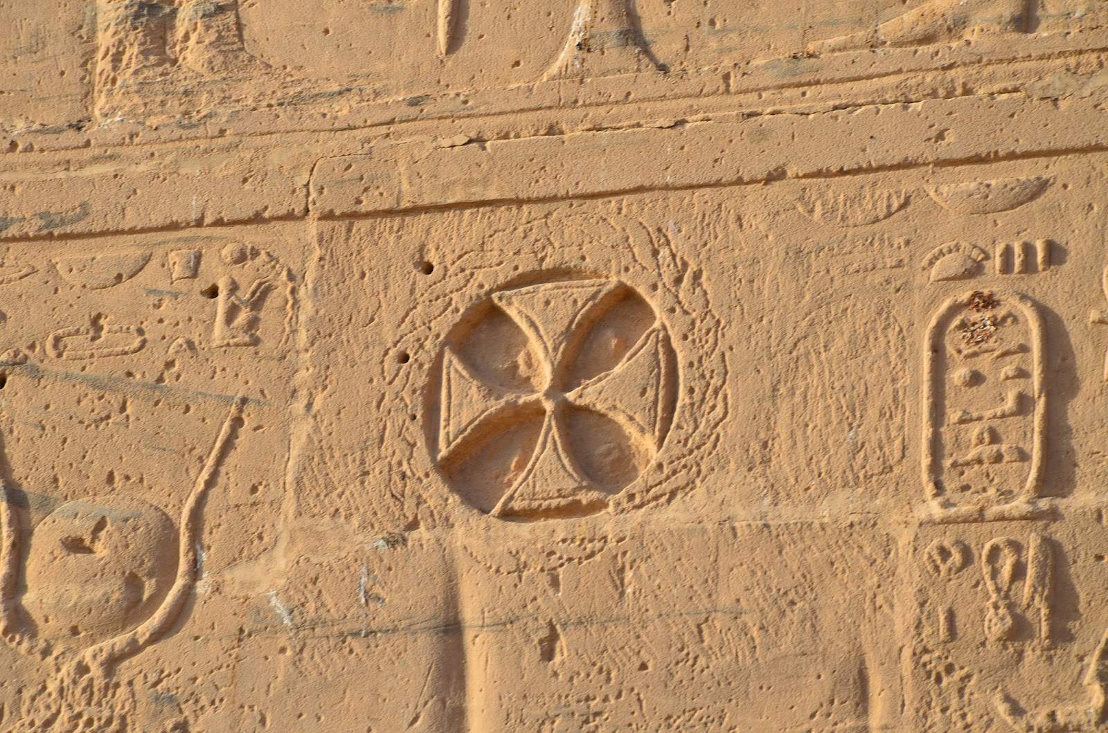 Christian graffiti at Philae Temple on Agilkia Island, Egypt