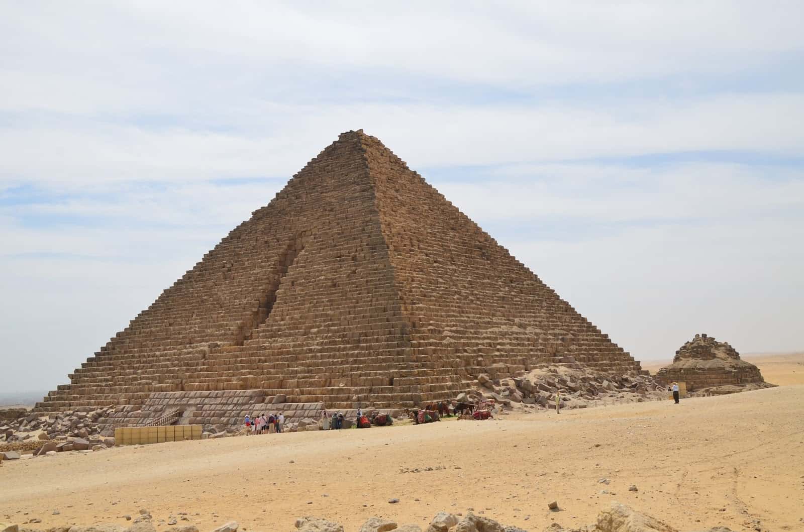 Pyramid of Menkaure at the Pyramids of Giza in Egypt