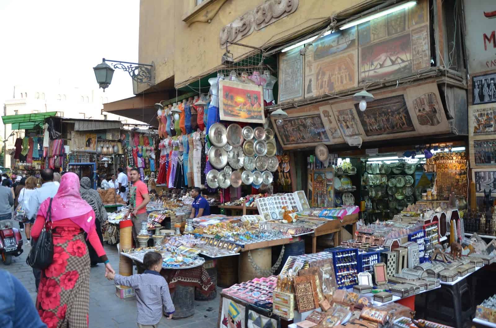 Shopping outside the bazaar in Cairo, Egypt