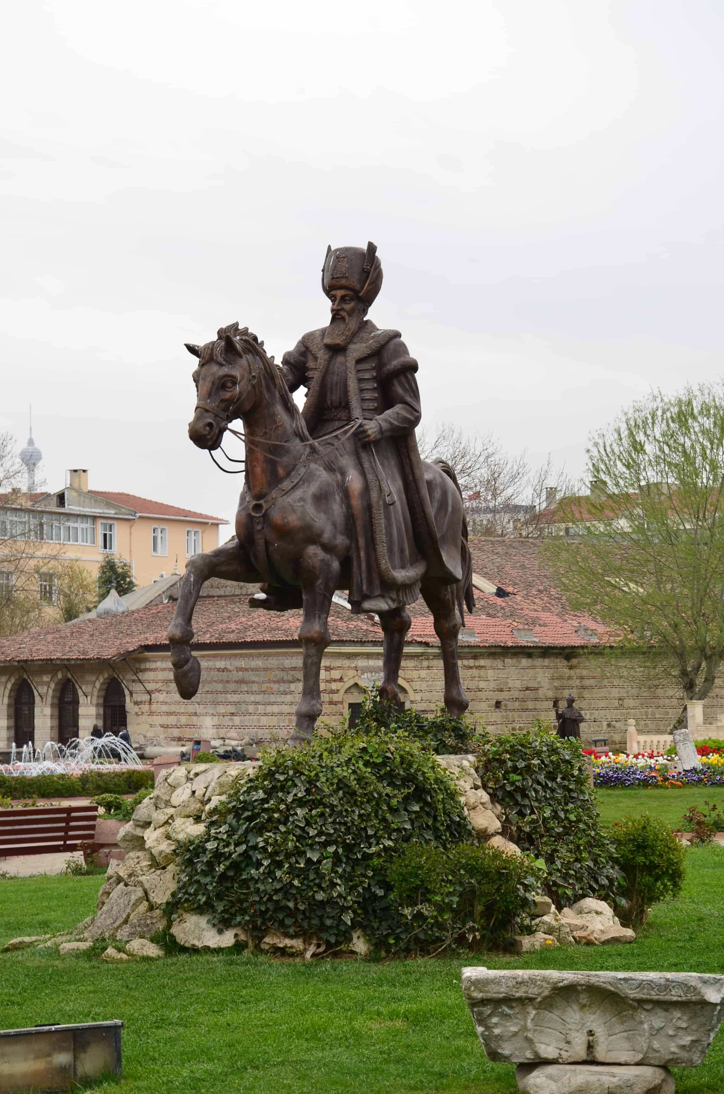 Süleyman the Magnificent statue in Büyükçekmece, Istanbul, Turkey