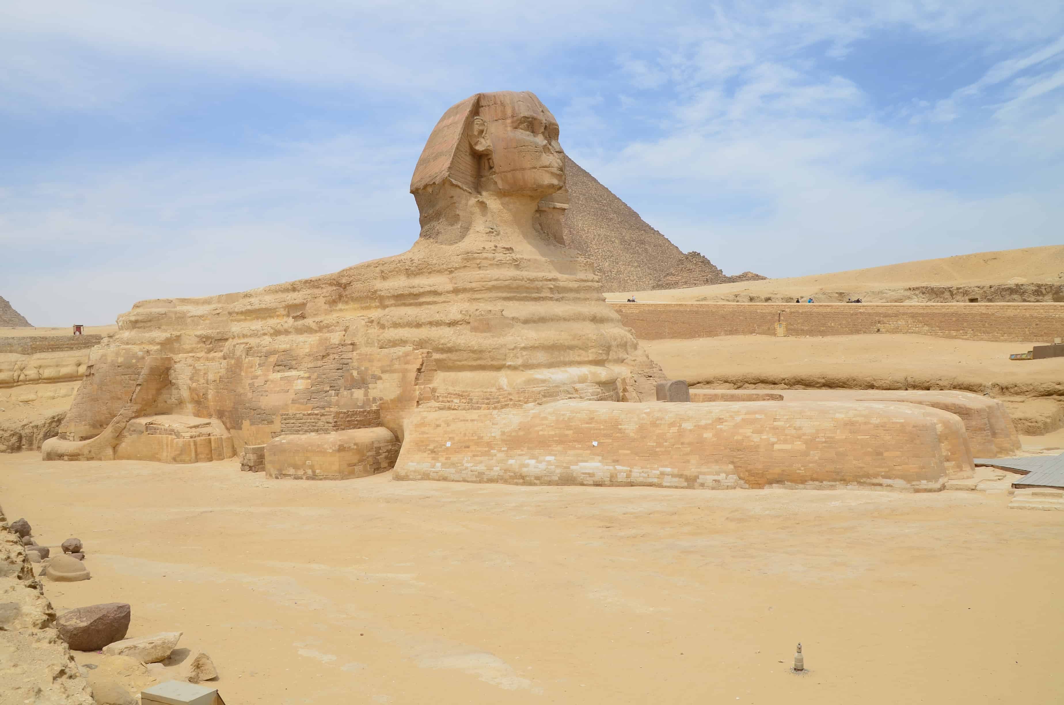 Sphinx at the Pyramids of Giza in Egypt