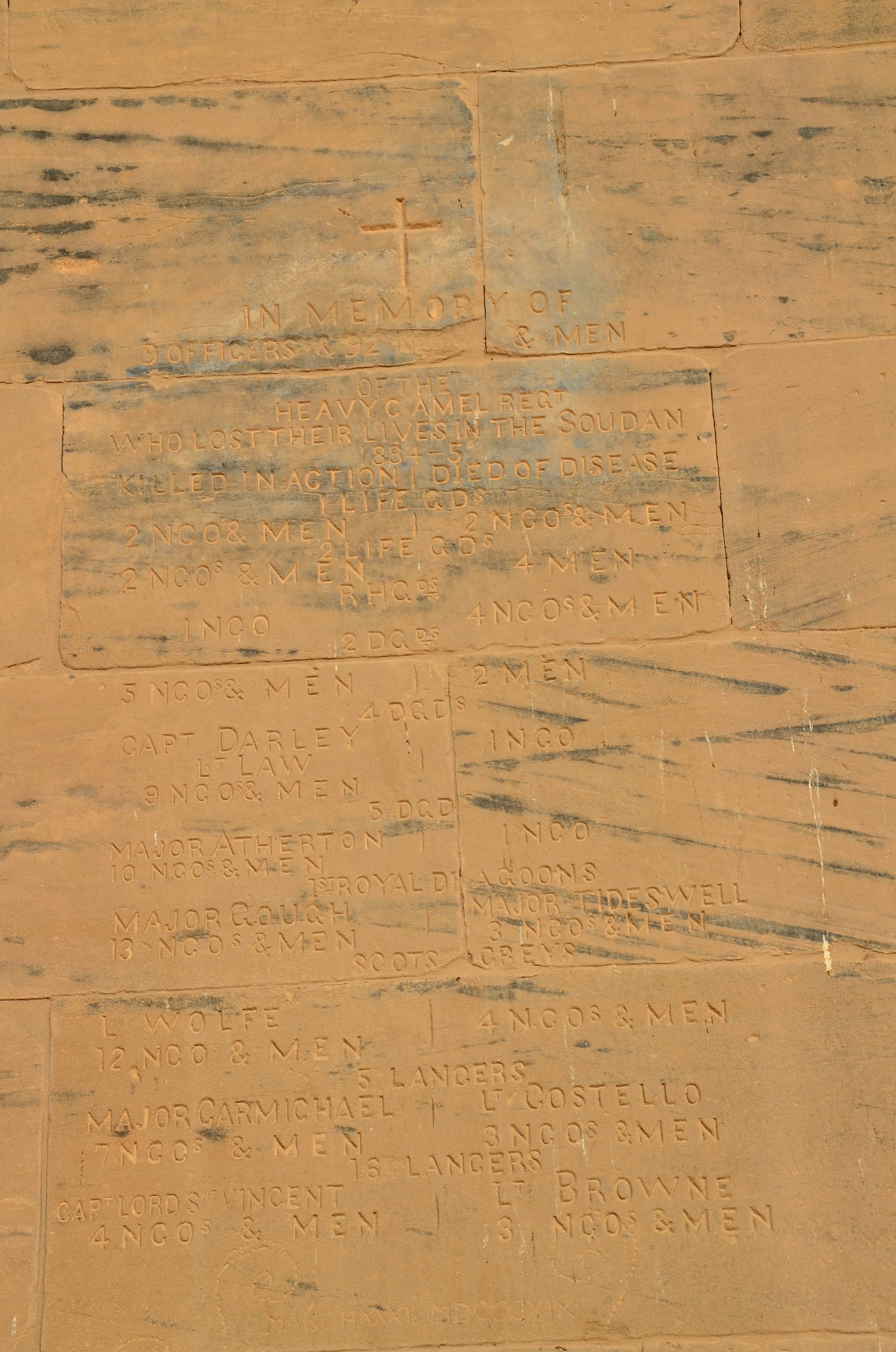 British memorial to soldiers killed in Sudan in 1884-85 at Philae Temple on Agilkia Island in Egypt