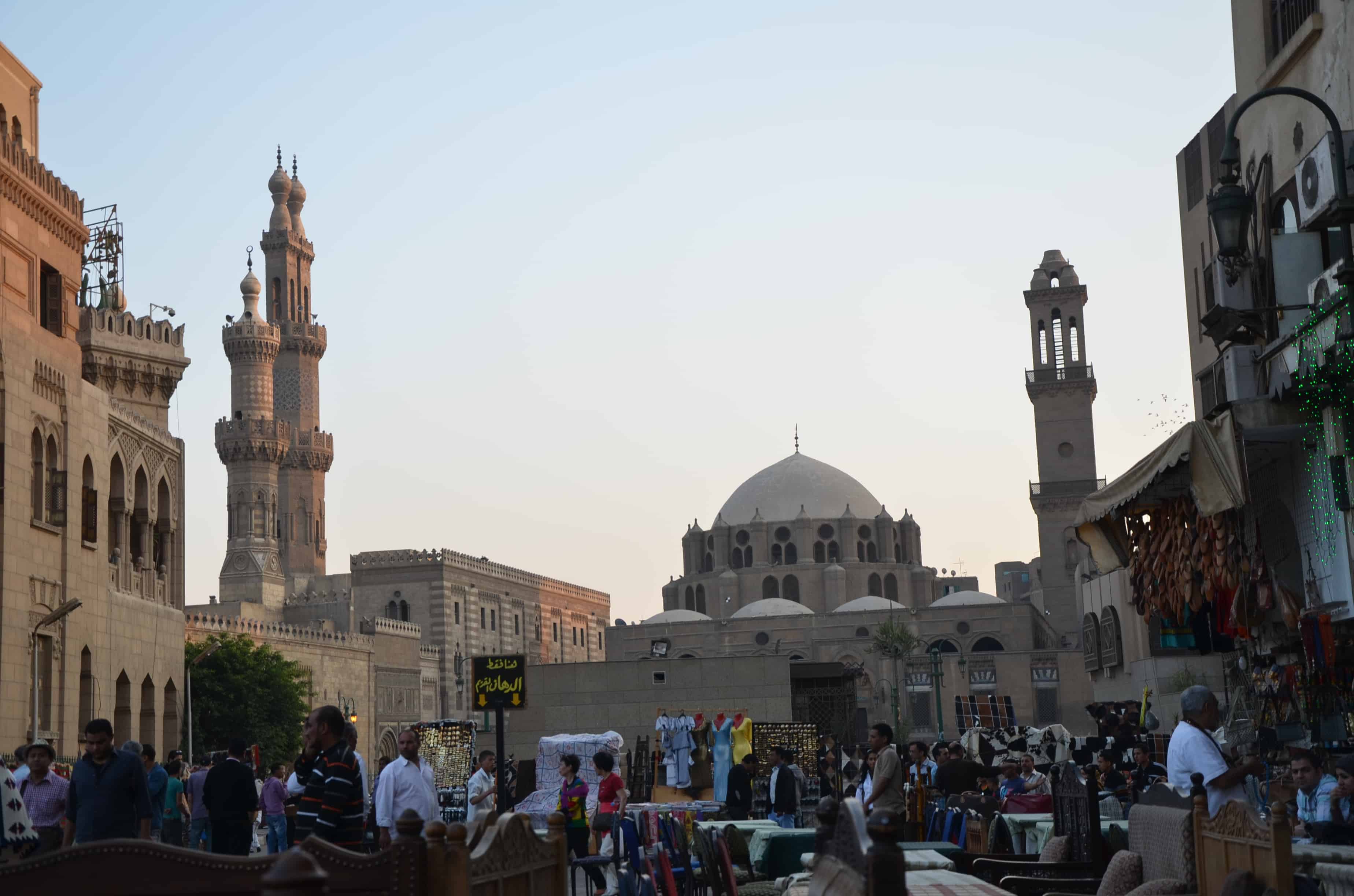 Al-Azhar Mosque (left) and Abu Dahab Mosque (right) in Cairo, Egypt
