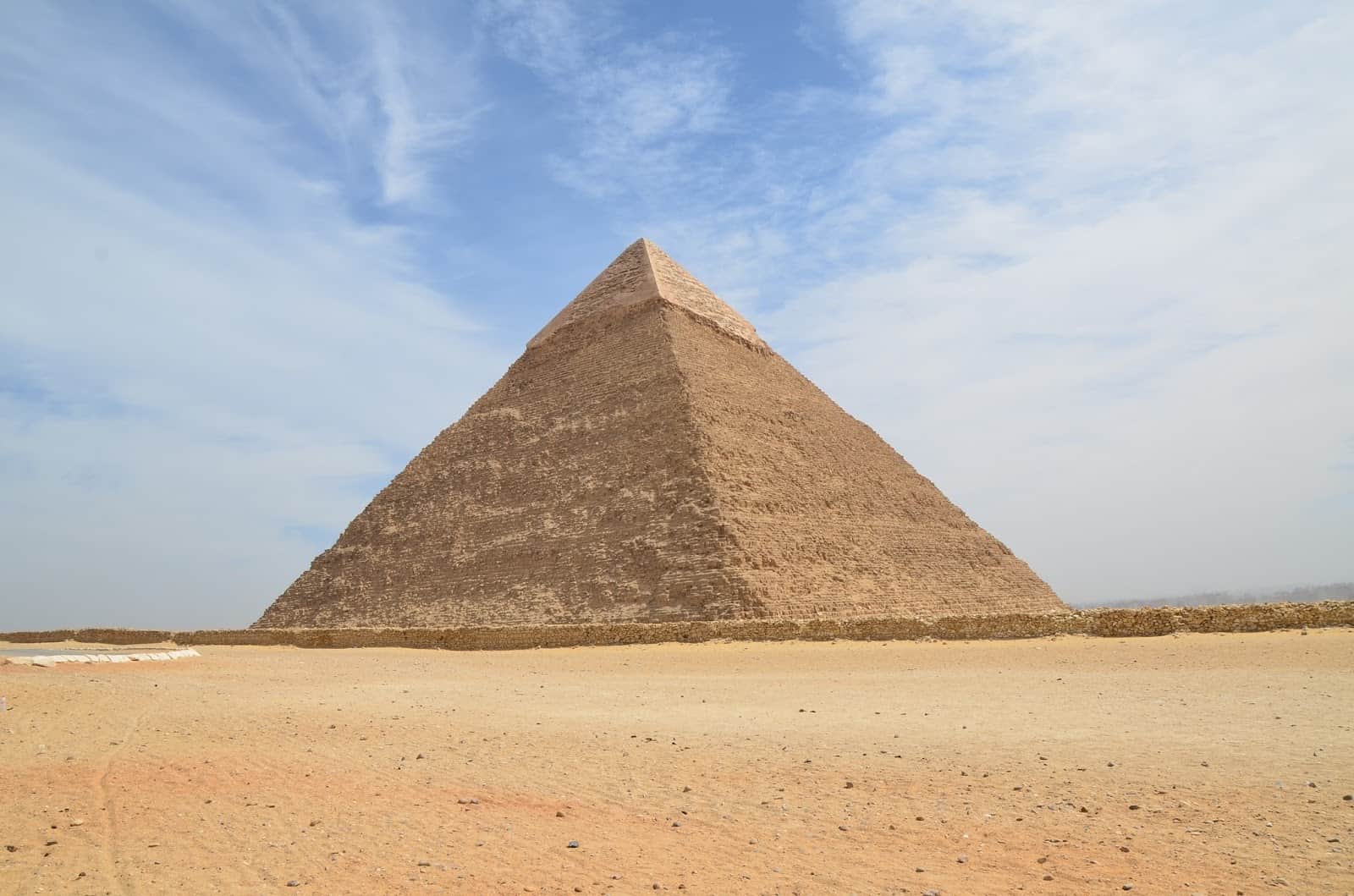 Pyramid of Khafre at the Pyramids of Giza in Egypt