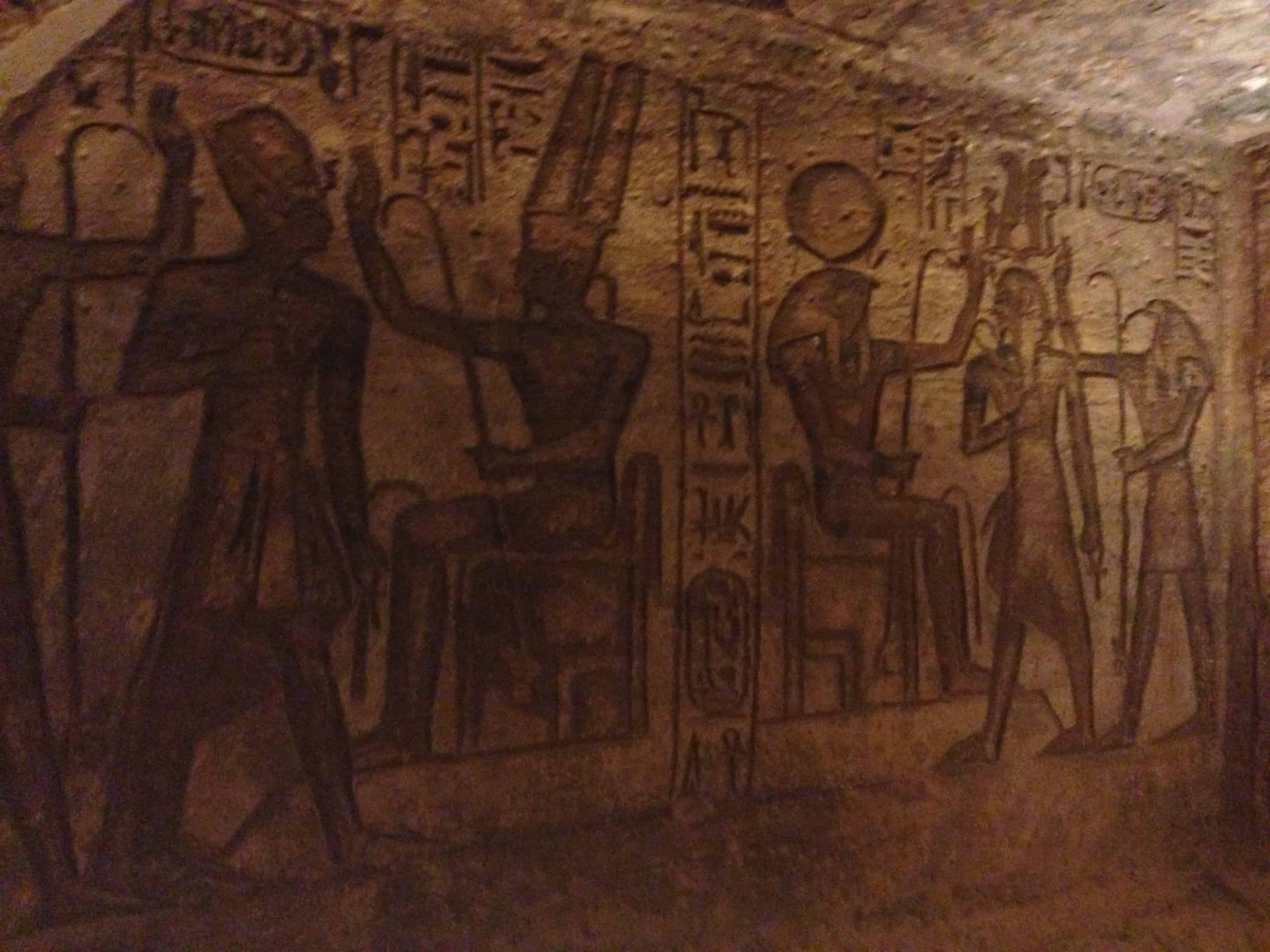 Relief inside the temple at the Temple of Ramses II at Abu Simbel, Egypt