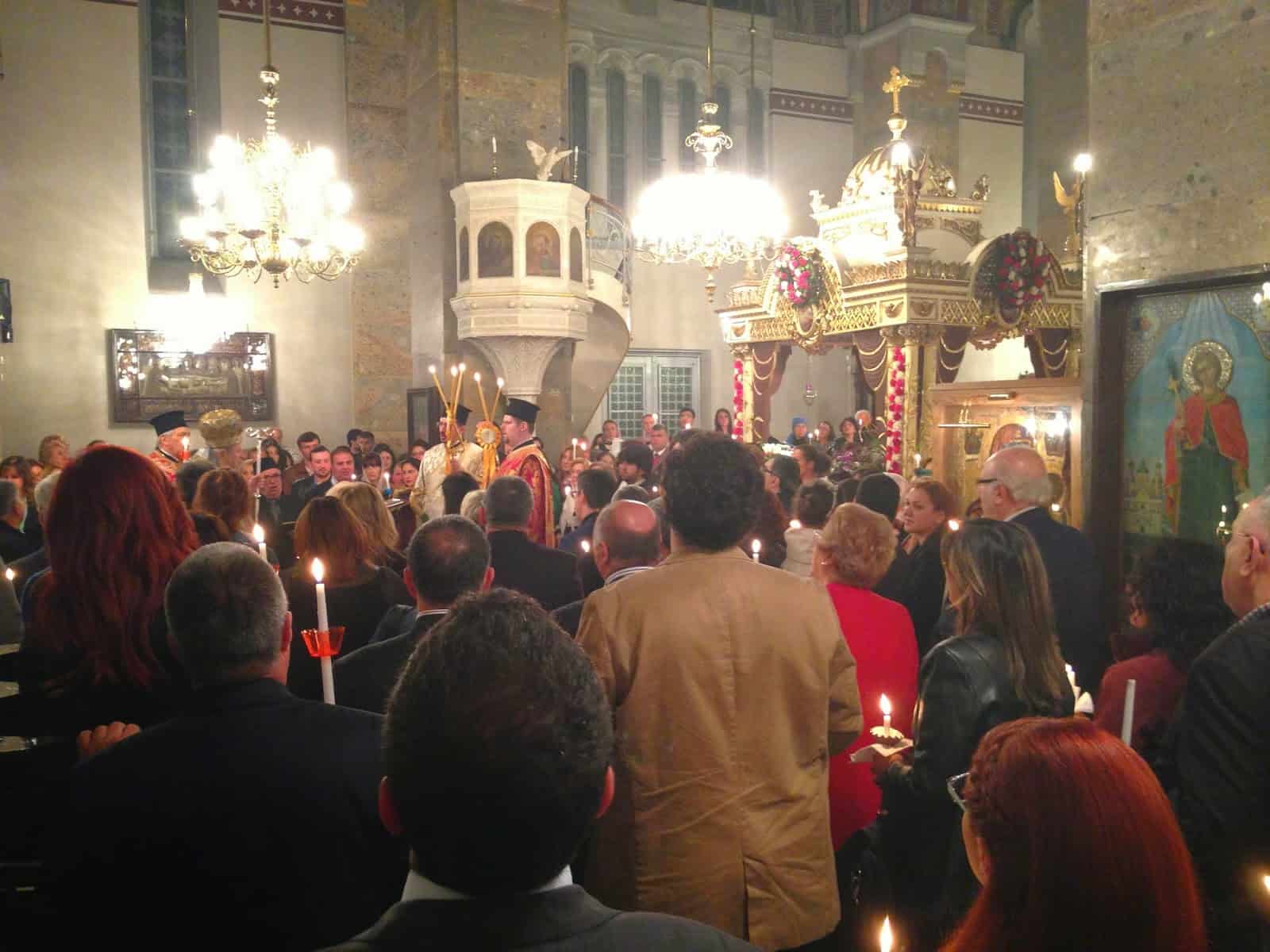 Resurrection service at Agia Triada in Moda, Kadıköy, Istanbul, Turkey