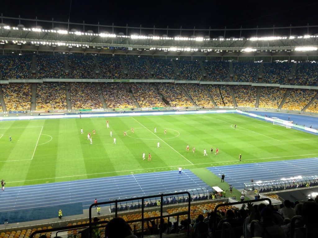 Dynamo Kiev vs Illichivets Mariupol at Olimpiyskiy National Sports Complex in Kiev, Ukraine