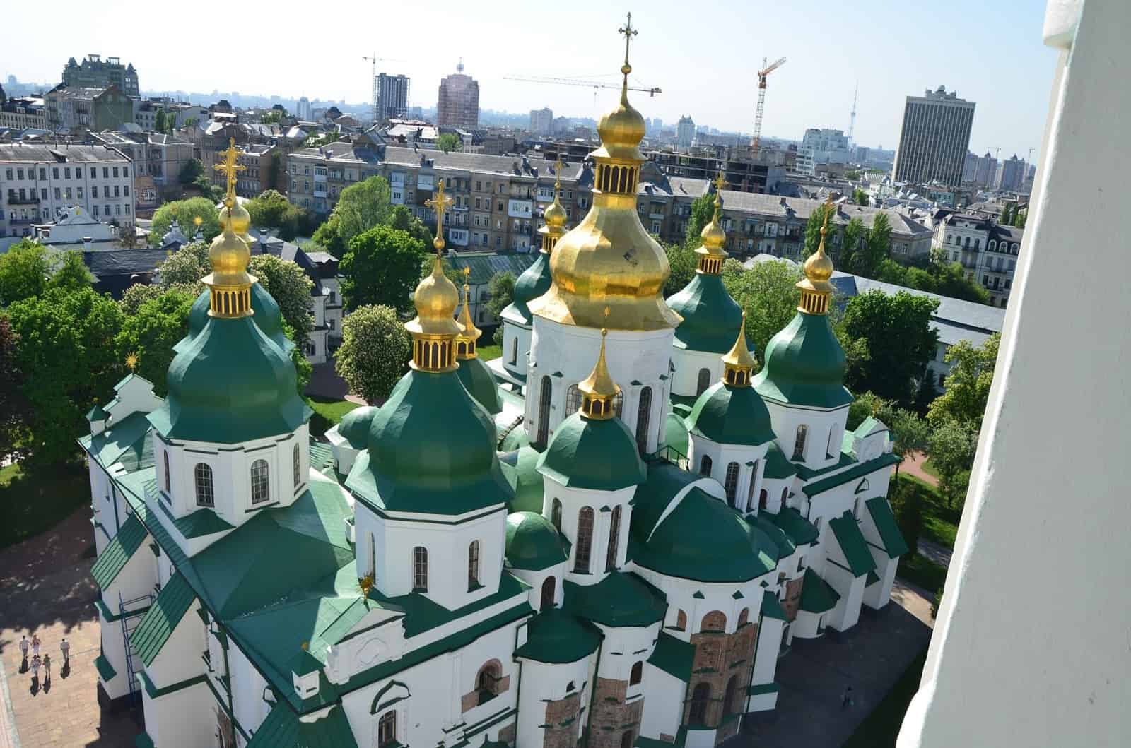 Saint Sophia Cathedral from the bell tower in Kyiv, Ukraine
