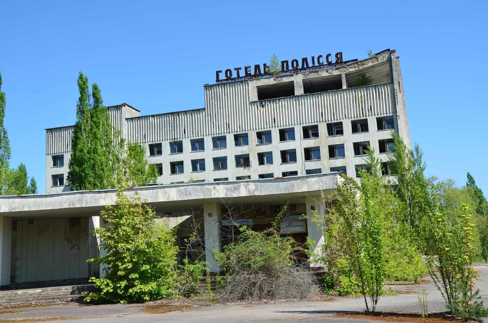 Hotel Polissya in Pripyat, Chernobyl Exclusion Zone, Ukraine