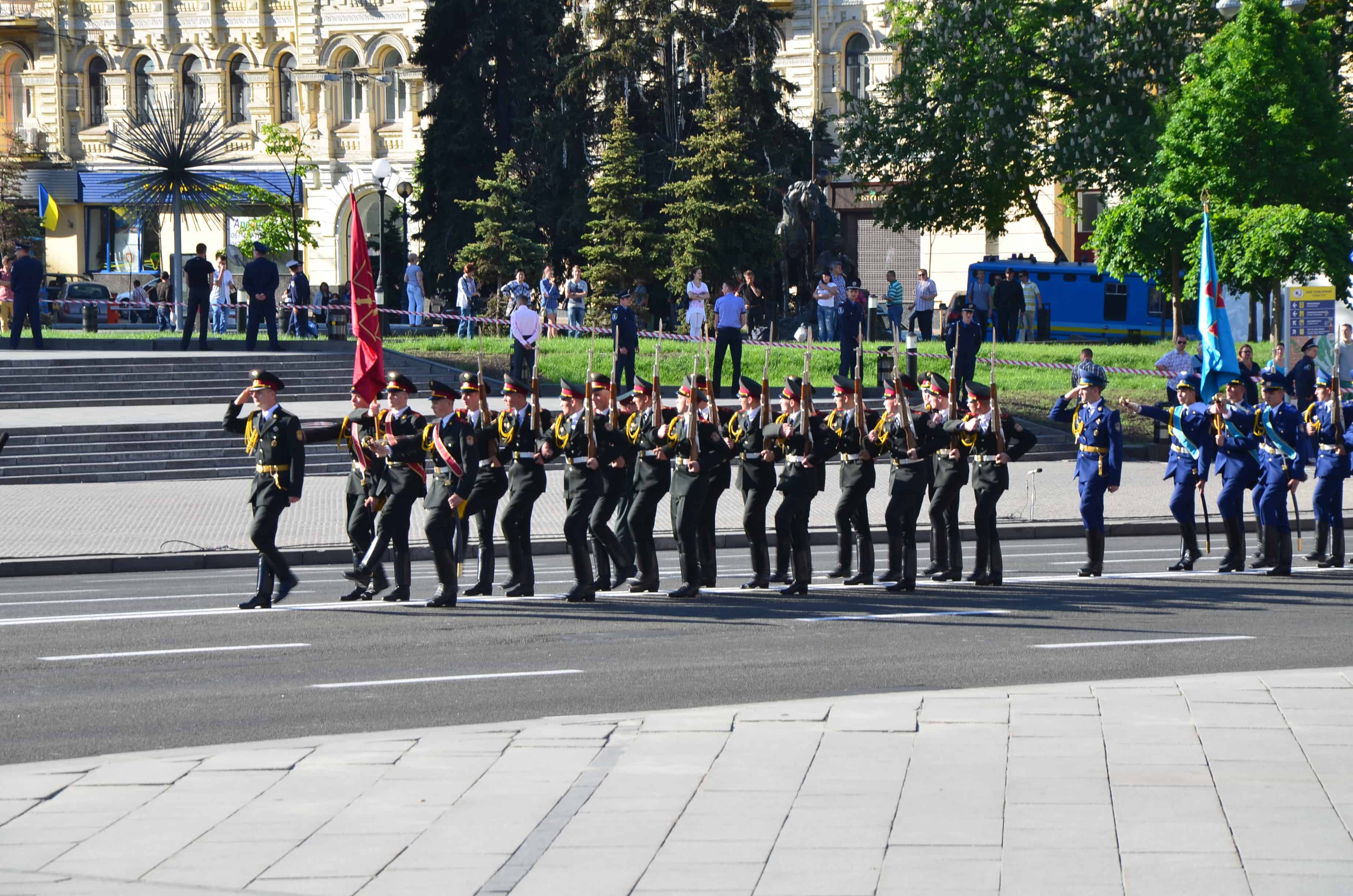 Victory Day rehearsals at Independence Square in Kyiv, Ukraine