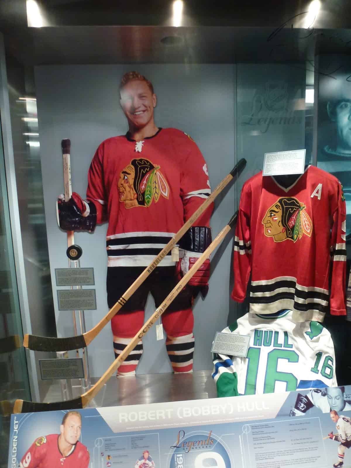 Bobby Hull display at the Hockey Hall of Fame in Toronto, Ontario, Canada
