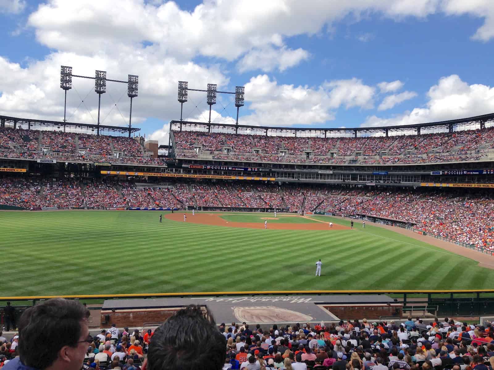 View from the outfield seats at Comerica Park