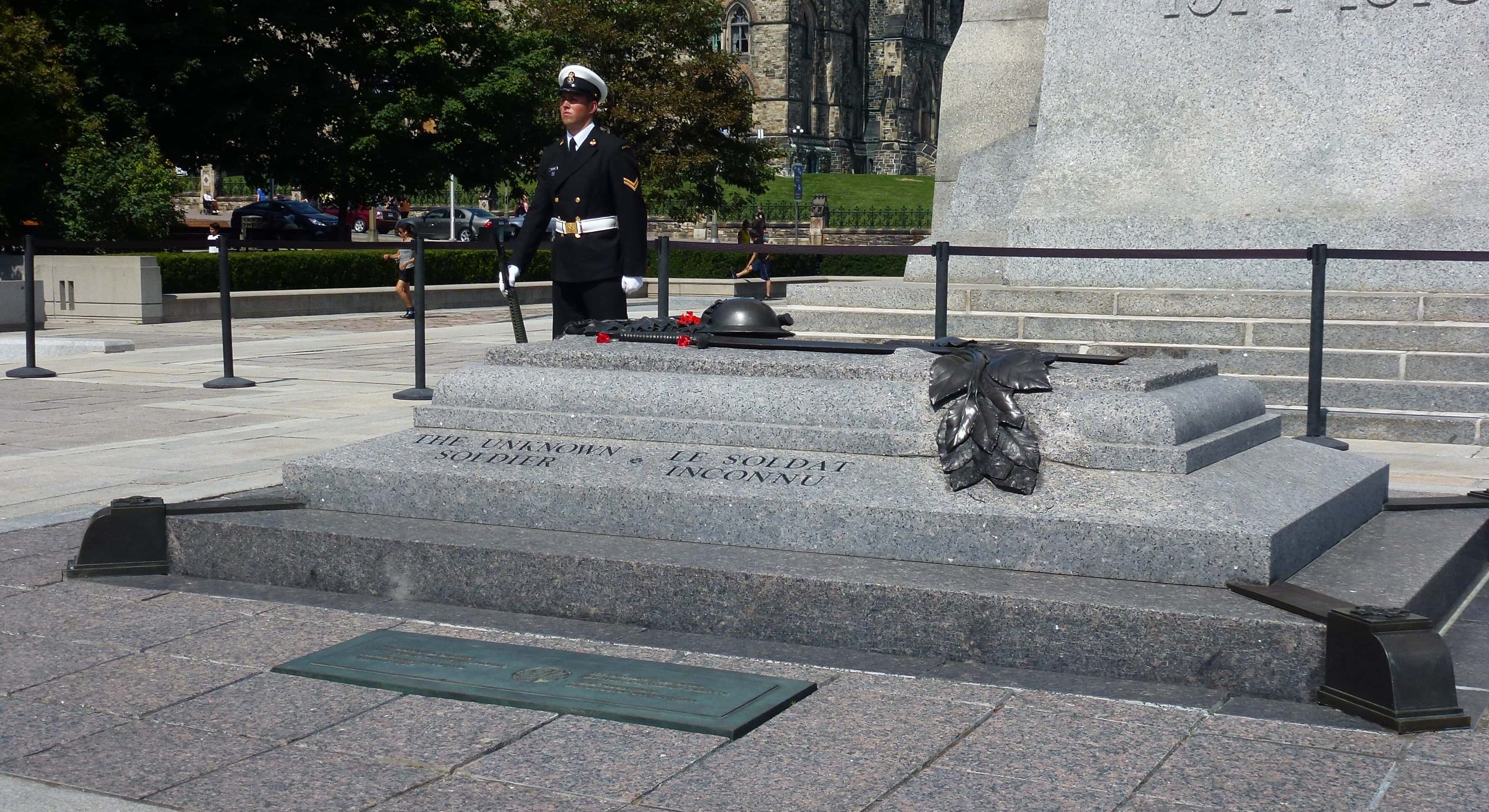 Tomb of the Unknown Soldier at the National War Memorial in Ottawa, Ontario, Canada