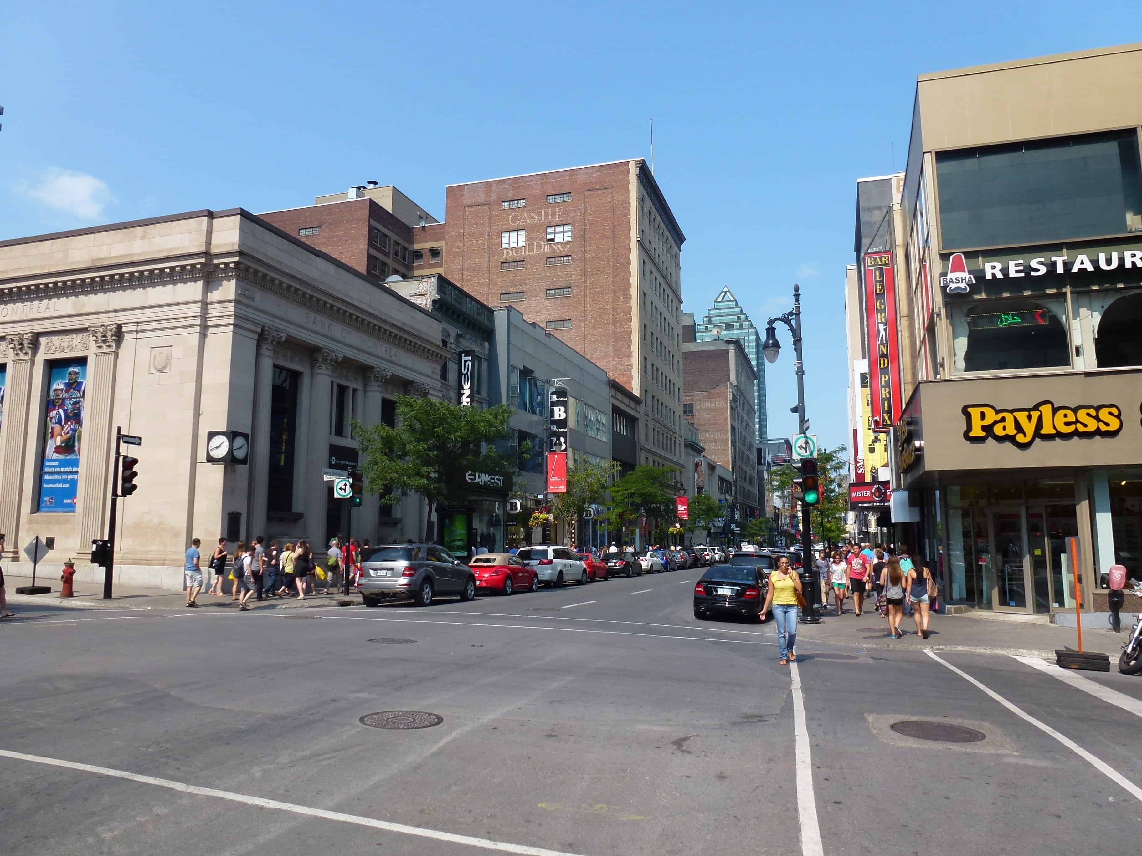 Rue Sainte-Catherine in Montréal, Québec, Canada