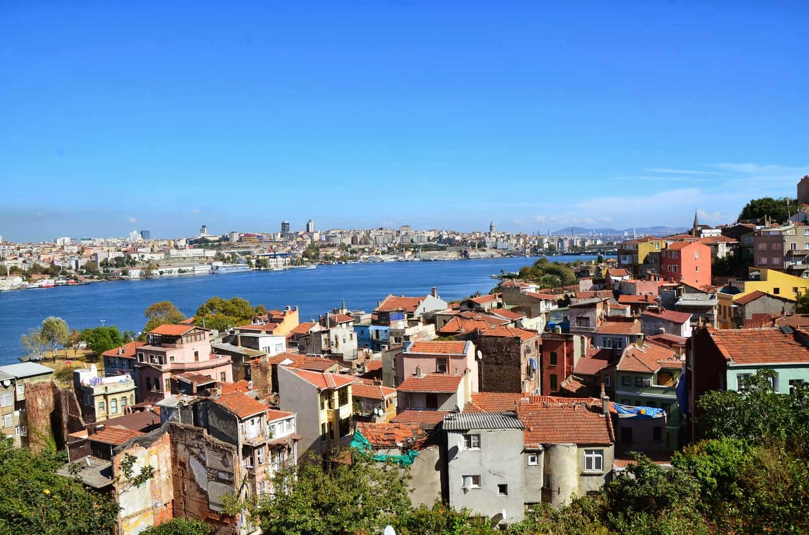 View of Fener and the Golden Horn from Ioakimion School for Girls in Fener, Istanbul, Turkey