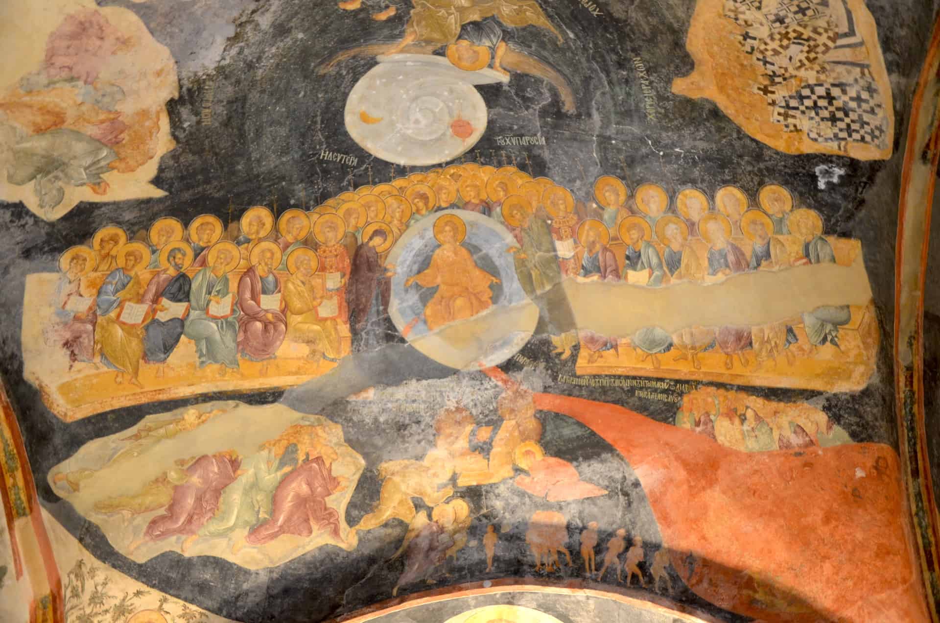 Second Coming of Christ in the Parecclesion at Chora Church in Edirnekapı, Istanbul, Turkey