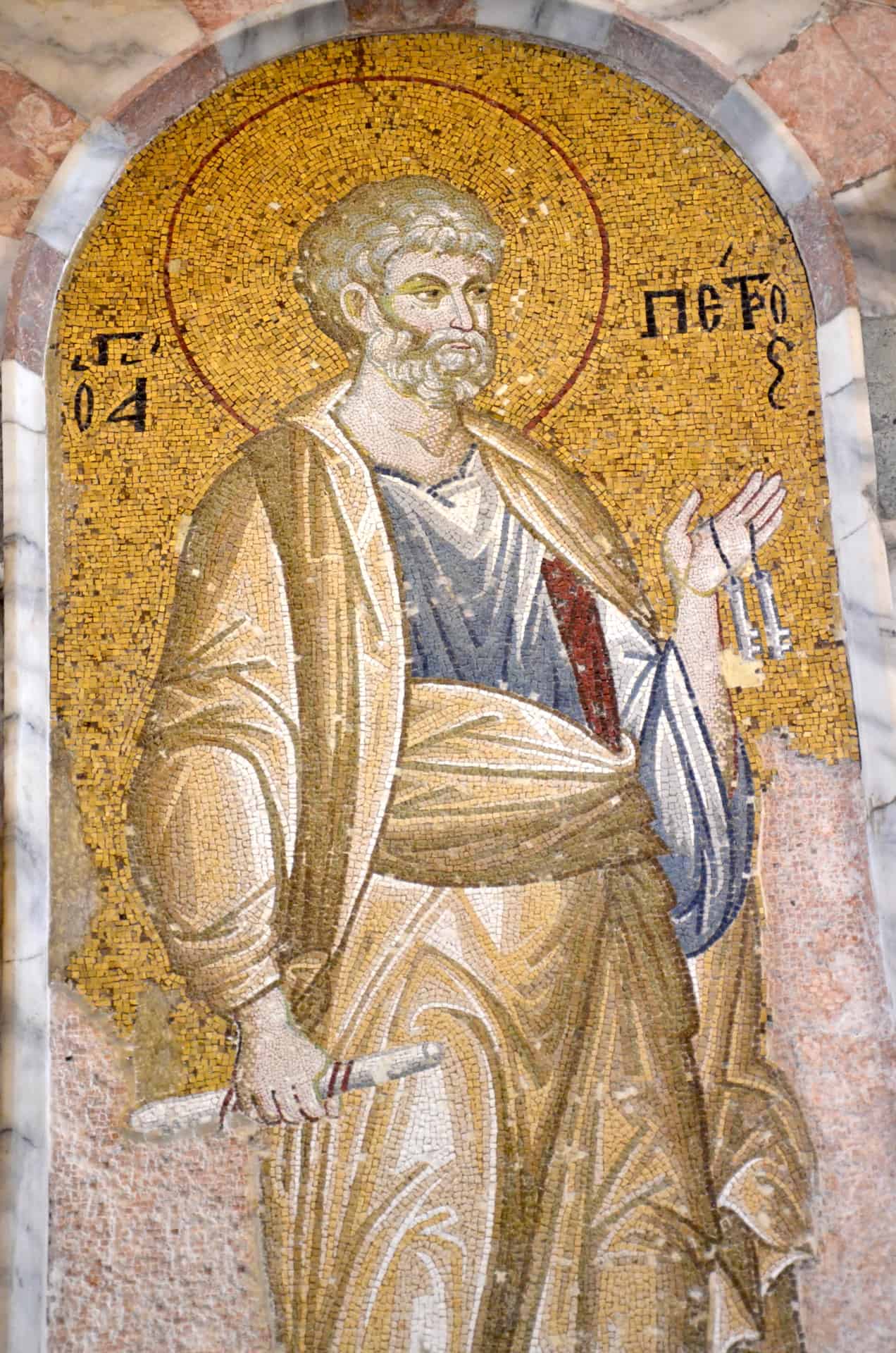 St. Peter in the inner narthex at Chora Church in Edirnekapı, Istanbul, Turkey