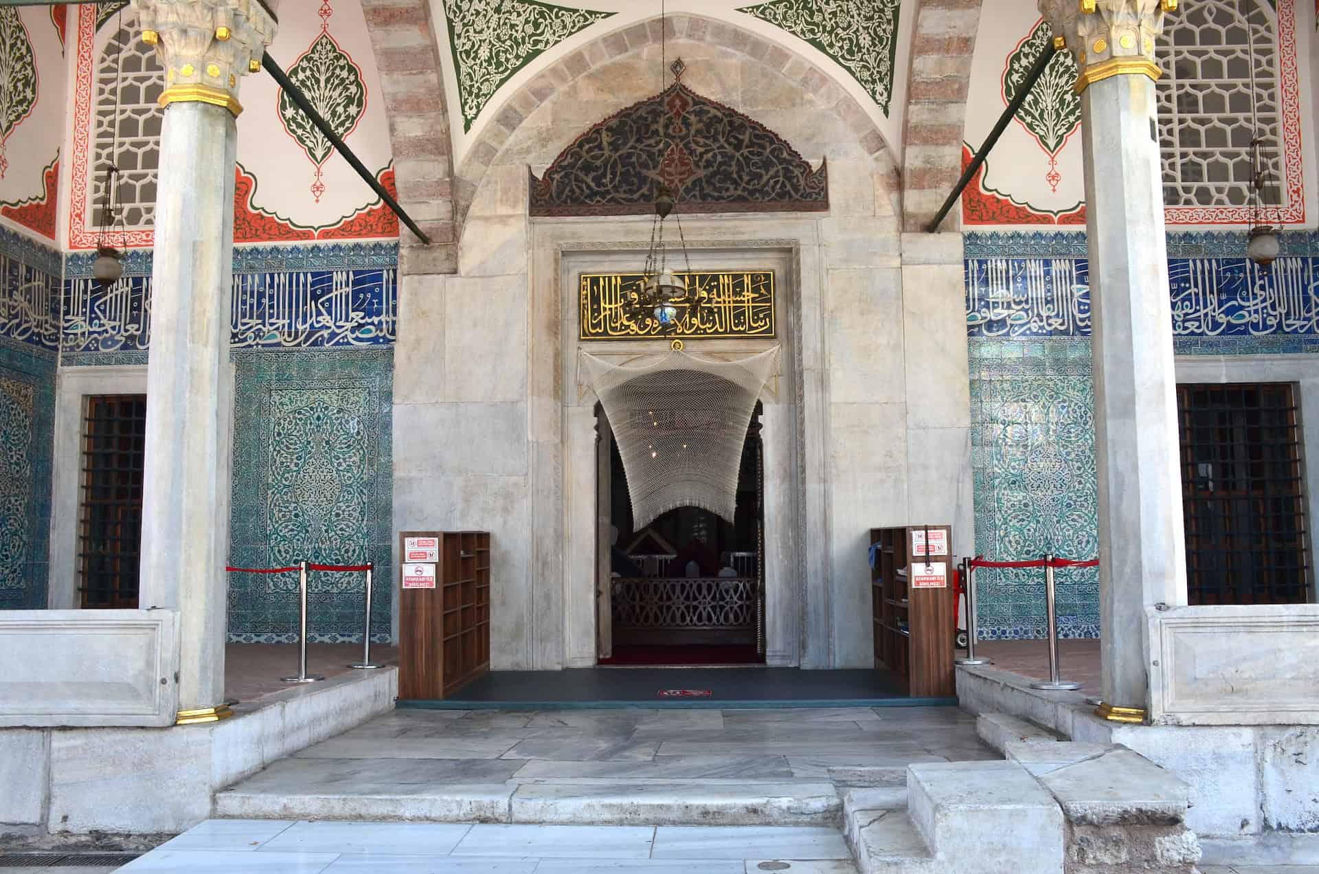 Entrance portal at the Tomb of Turhan Hatice Sultan of the New Mosque complex in Eminönü, Istanbul, Turkey