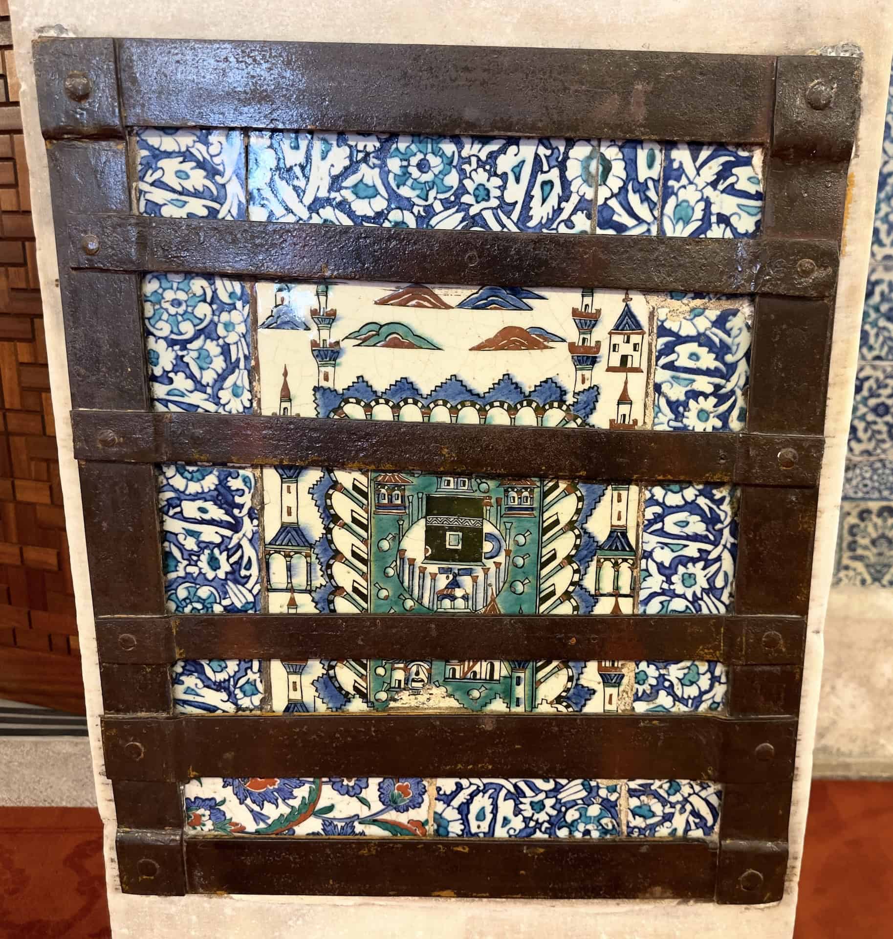Tile panel of Mecca at the New Mosque in Istanbul, Turkey