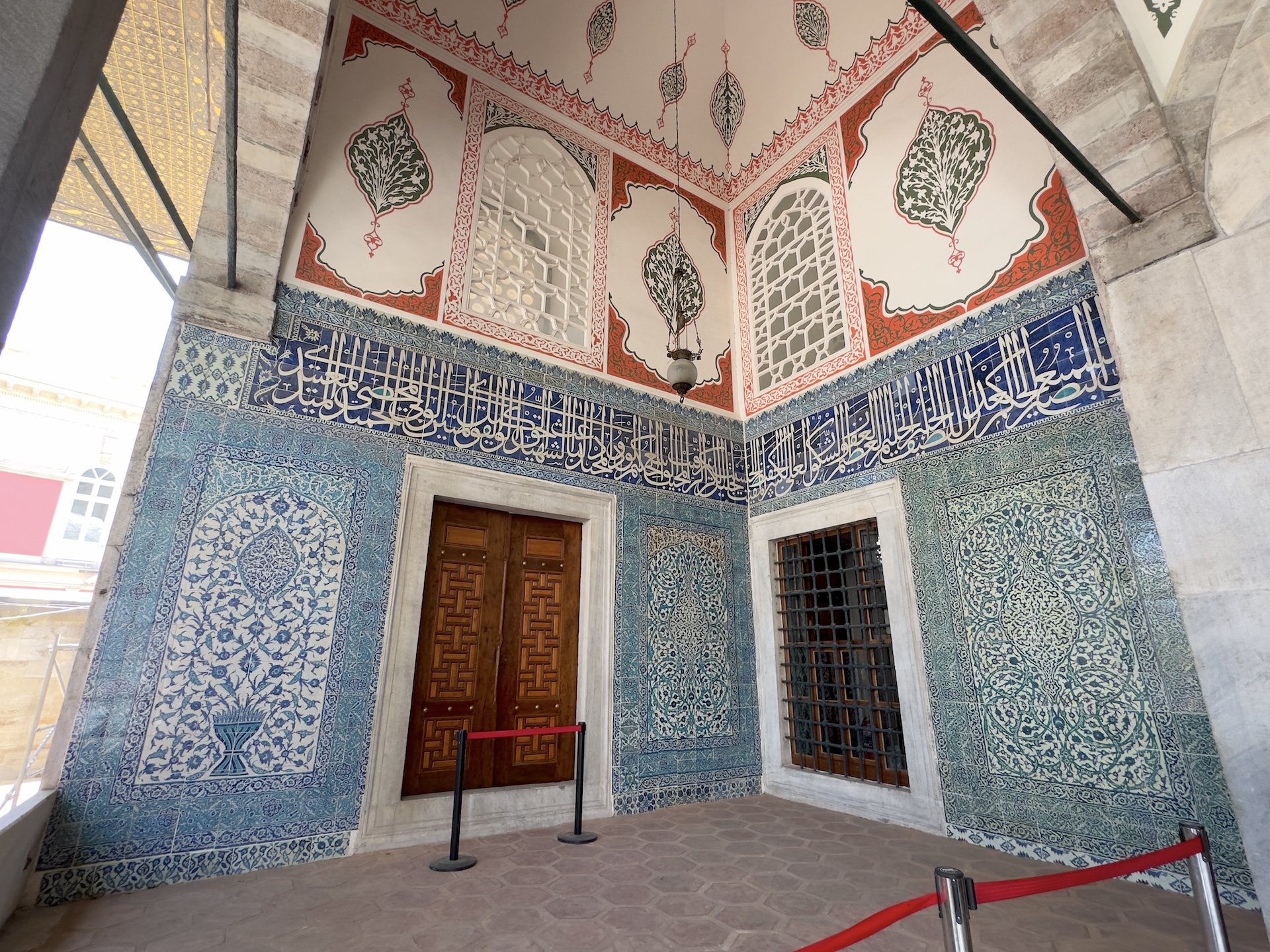 Iznik tiles on the porch at the Tomb of Turhan Hatice Sultan