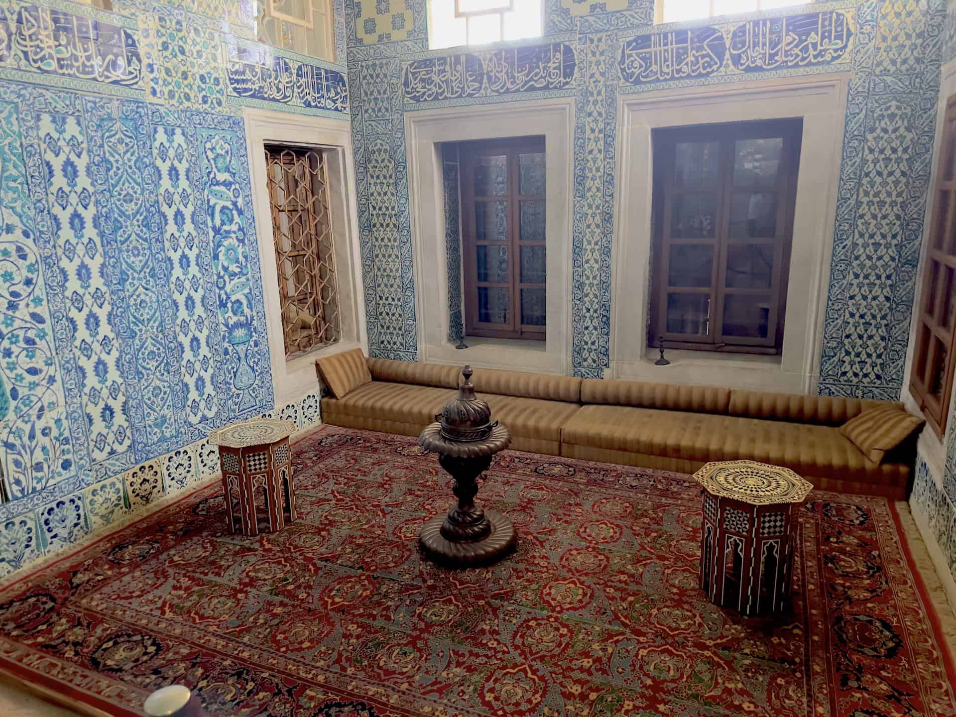 Sitting area in the L-shaped sofa at the Sultan's Pavilion
