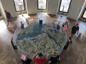 Interactive 3D map of Istanbul at the Galata Tower in Galata, Istanbul, Turkey
