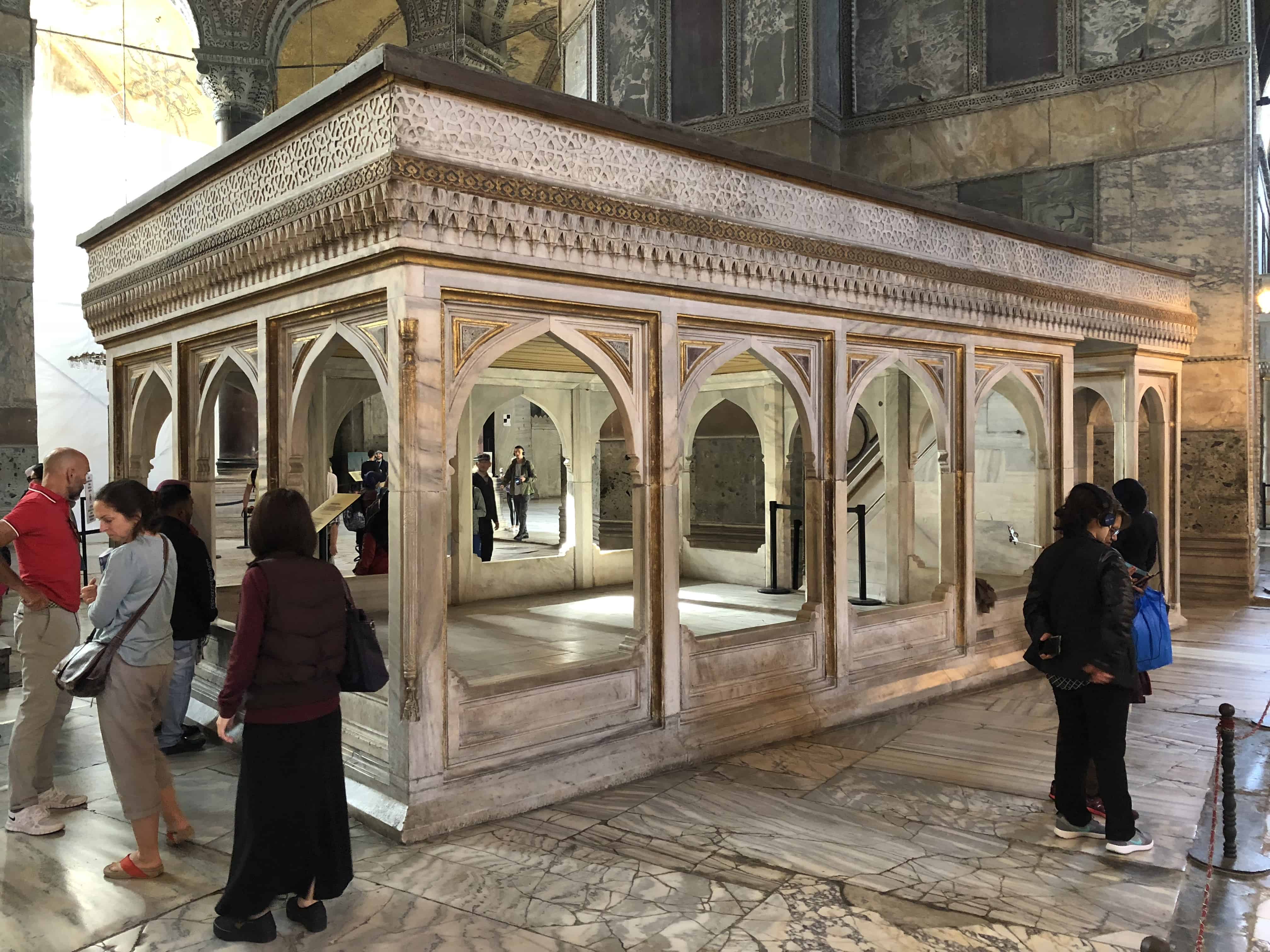Muezzin's Loge at Hagia Sophia in Istanbul, Turkey