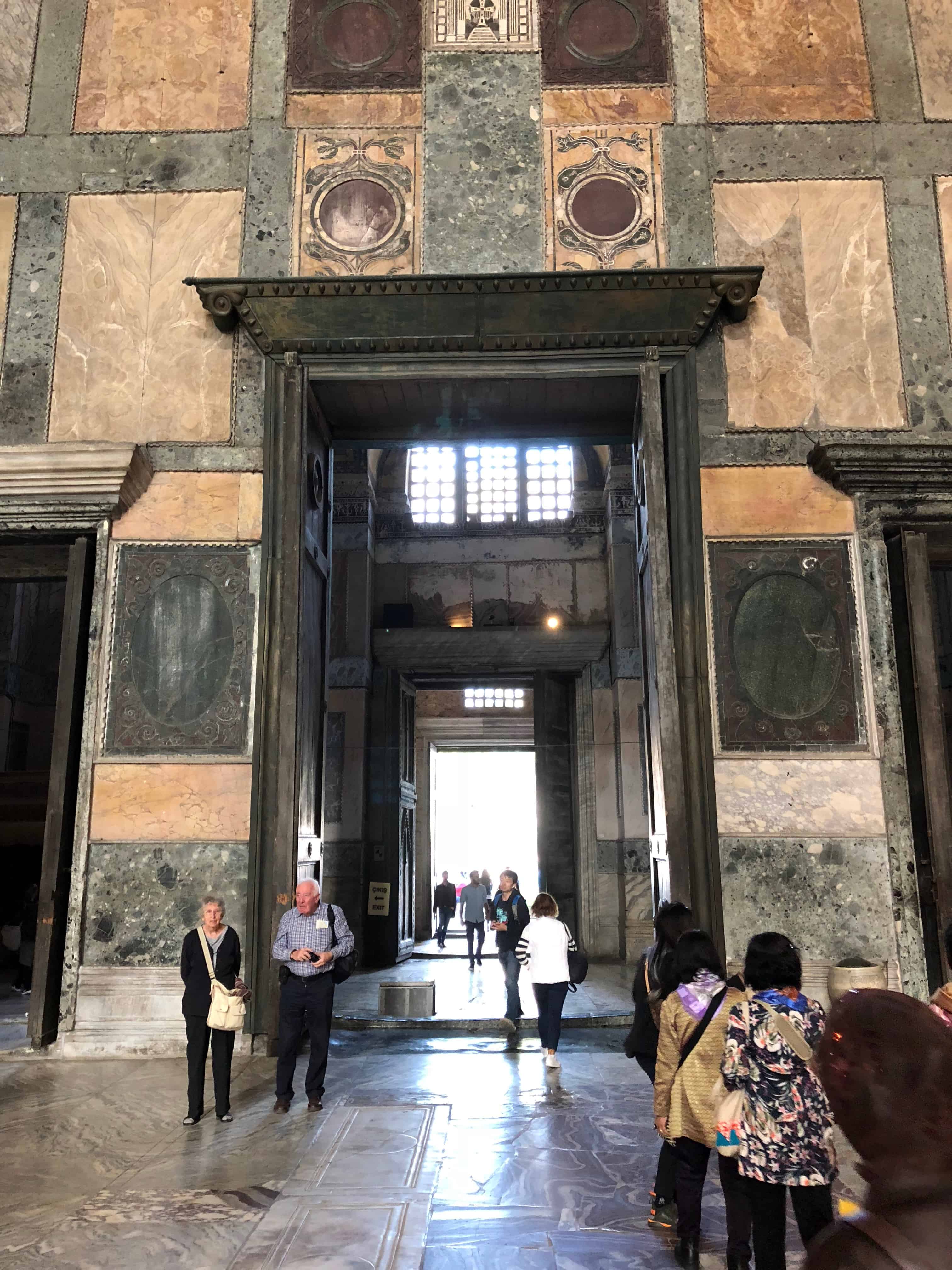 Imperial Gate from the nave at Hagia Sophia in Istanbul, Turkey