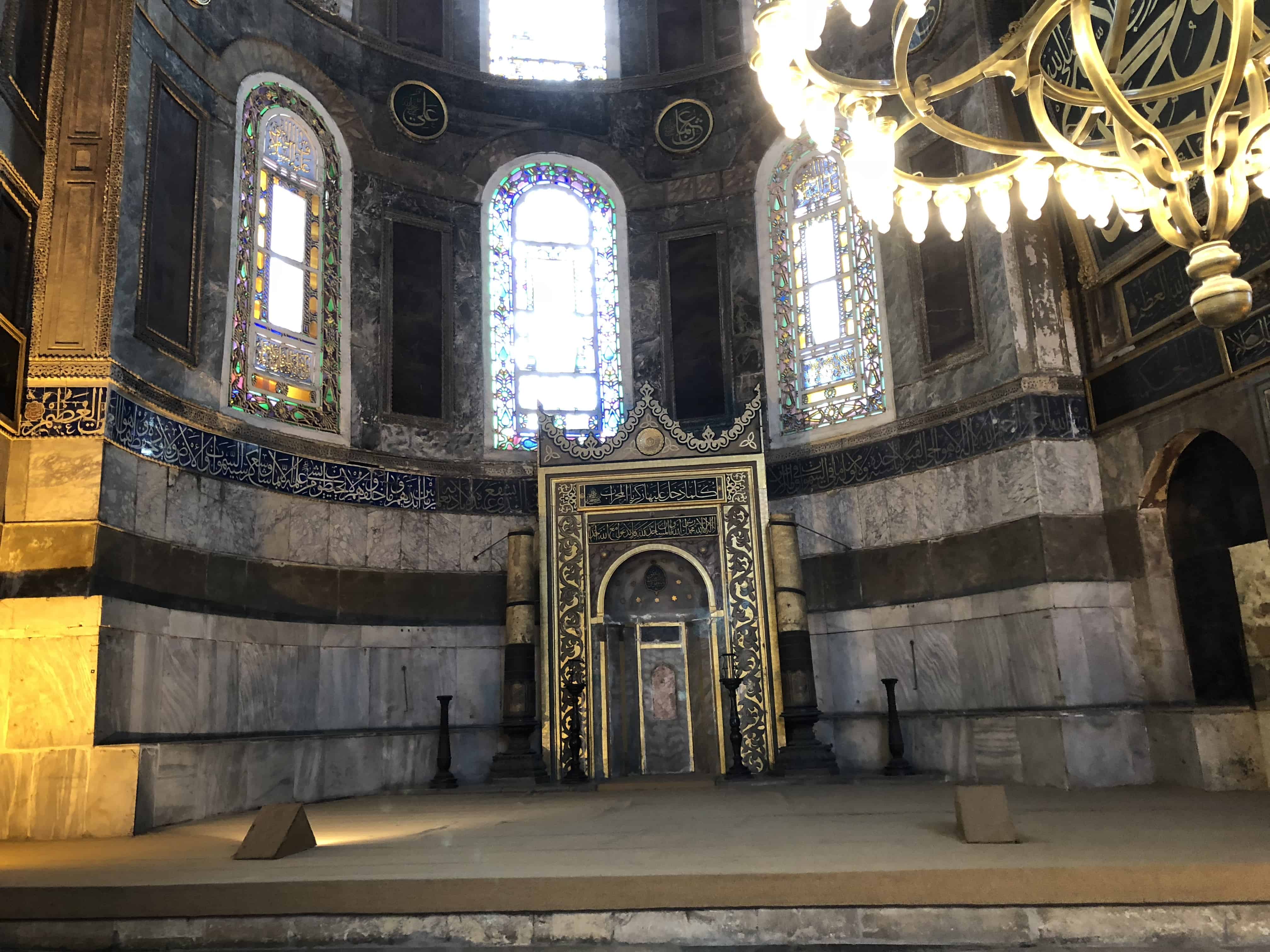 Mihrab and former location of the altar at Hagia Sophia in Istanbul, Turkey