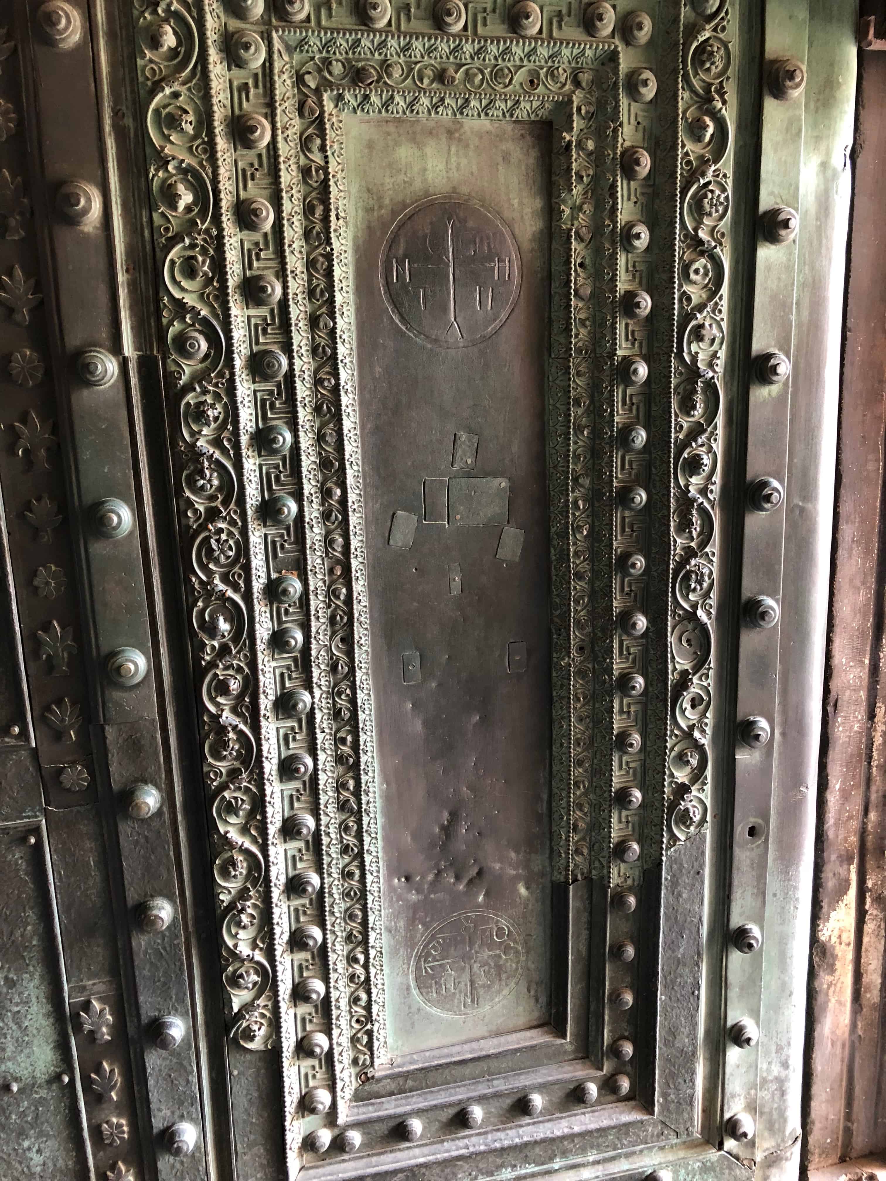 Detail on the Beautiful Door at Hagia Sophia in Istanbul, Turkey