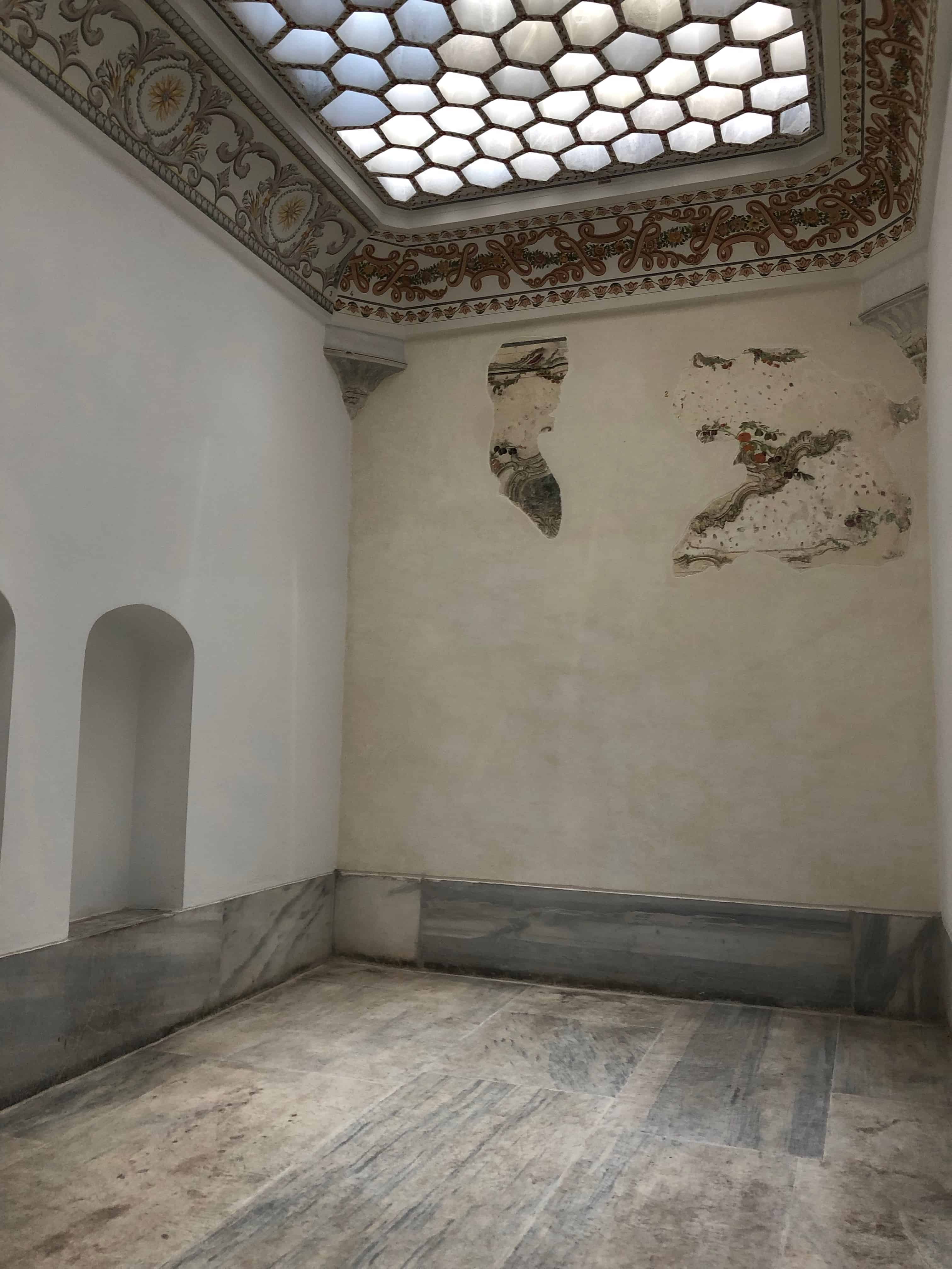 A room in the Baths of the Sultan and Queen Mother with a honeycomb glass ceiling