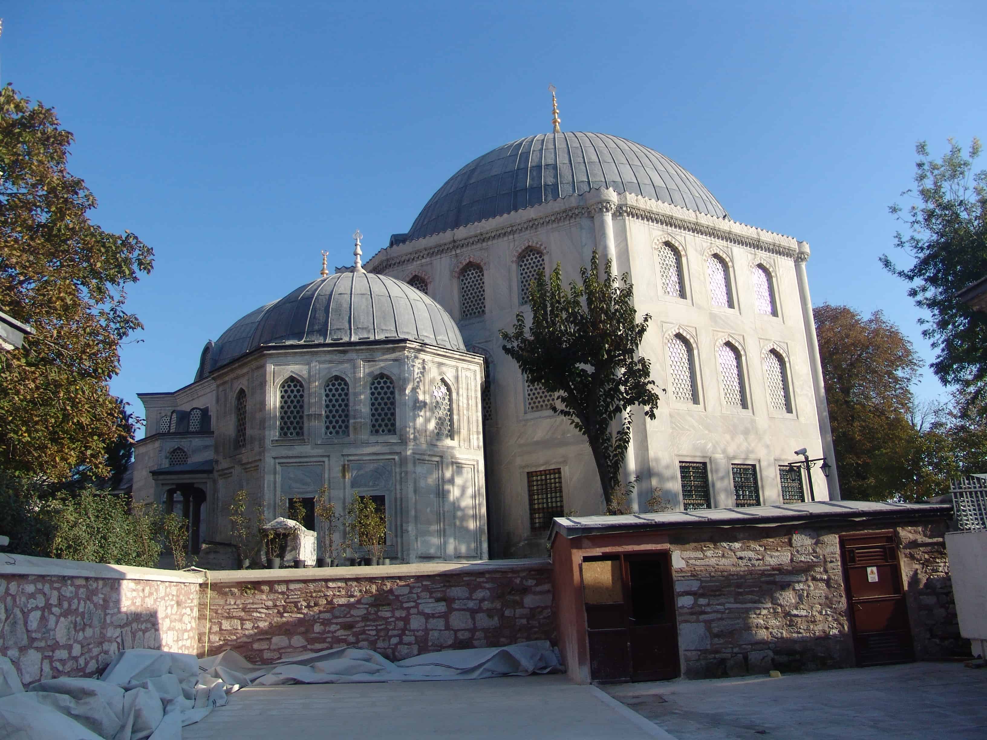 Tomb of Princes (left) and Tomb of Murad III (right) at Hagia Sophia in Istanbul, Turkey
