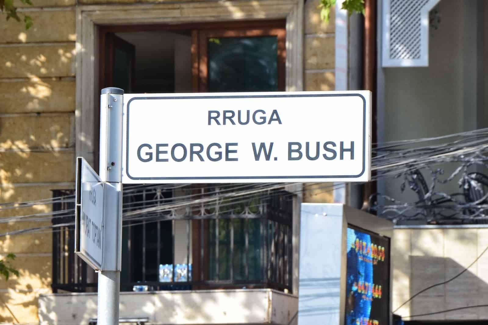 George W. Bush Street in Tiranë, Albania